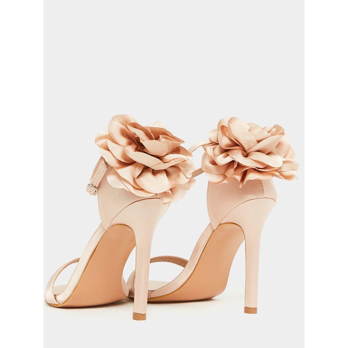 Styli Floral Corsage Ankle Strap Stiletto Heel Sandal-women-shoes-sandals-heeled-image-5