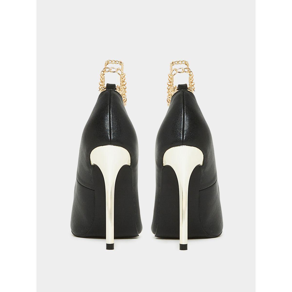 Styli Chain Ankle Strap Pointed Toe Stiletto Heel Shoes-women-shoes-heels-image-2