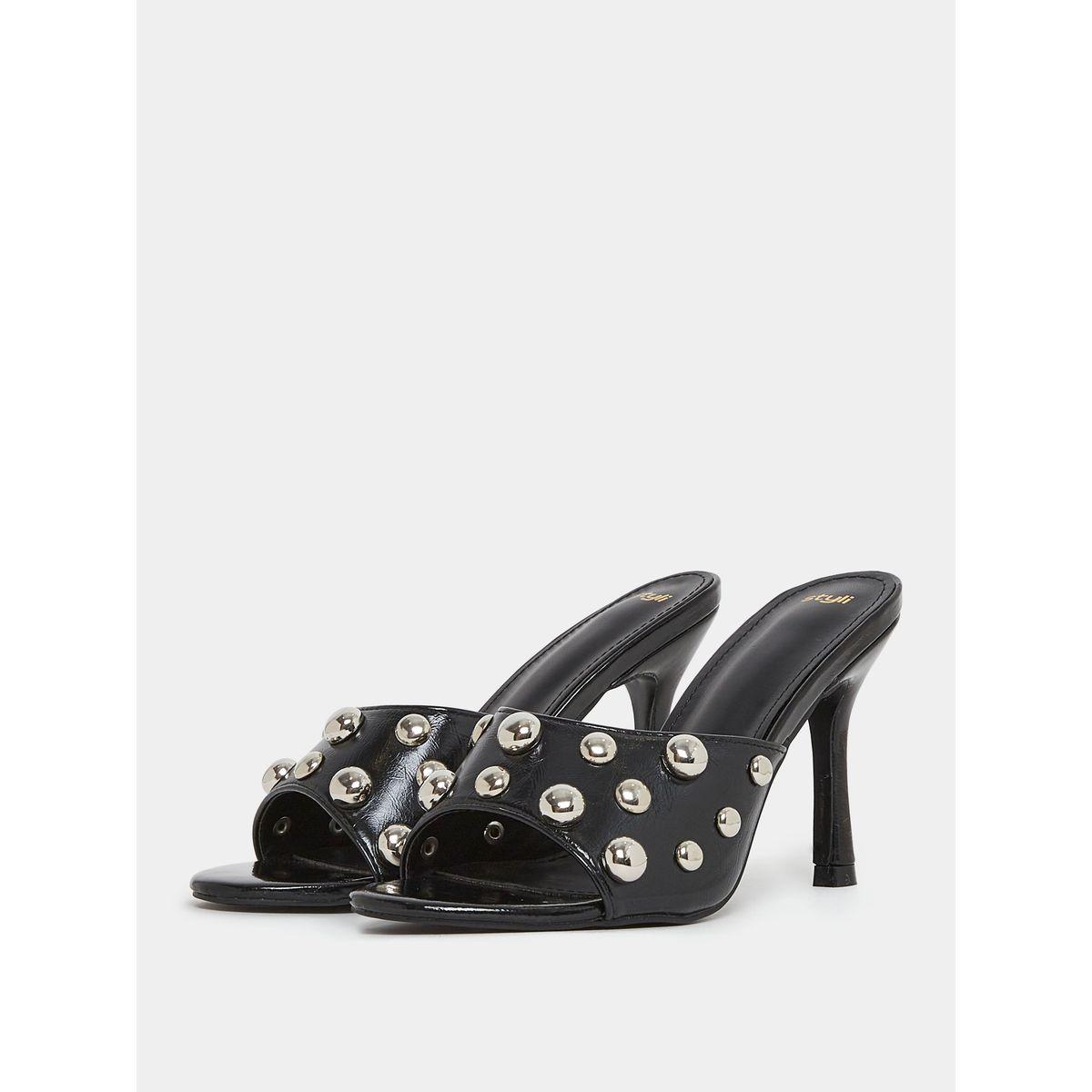 Styli Studded Strap Peep Toe Stiletto Heel Sandal-women-shoes-heels-image-3