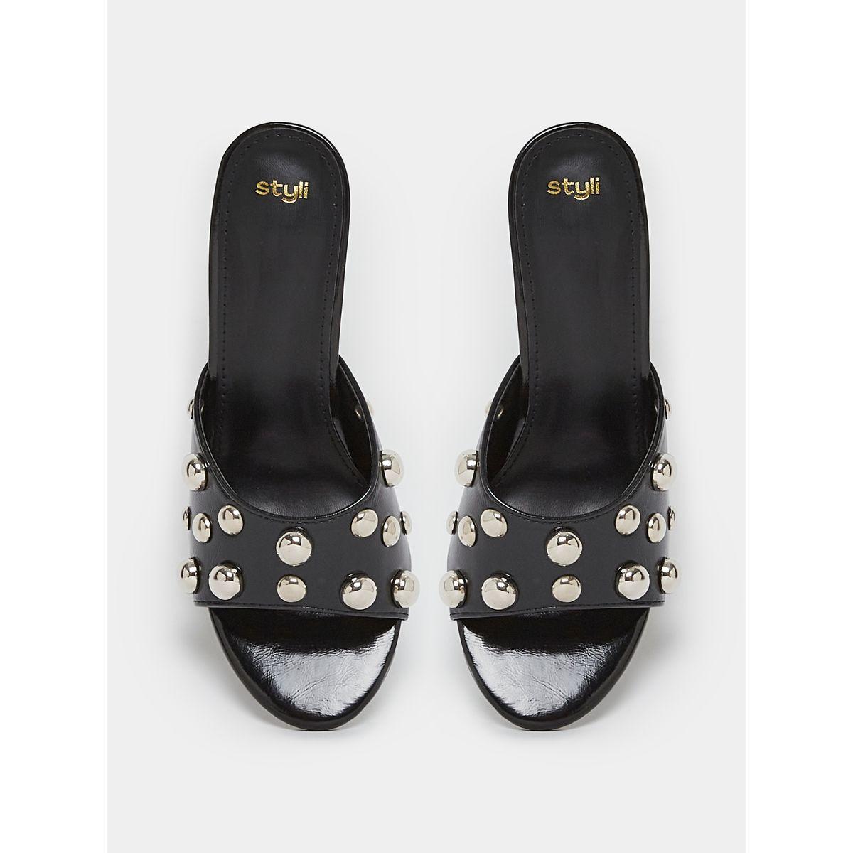 Styli Studded Strap Peep Toe Stiletto Heel Sandal-women-shoes-heels-image-6