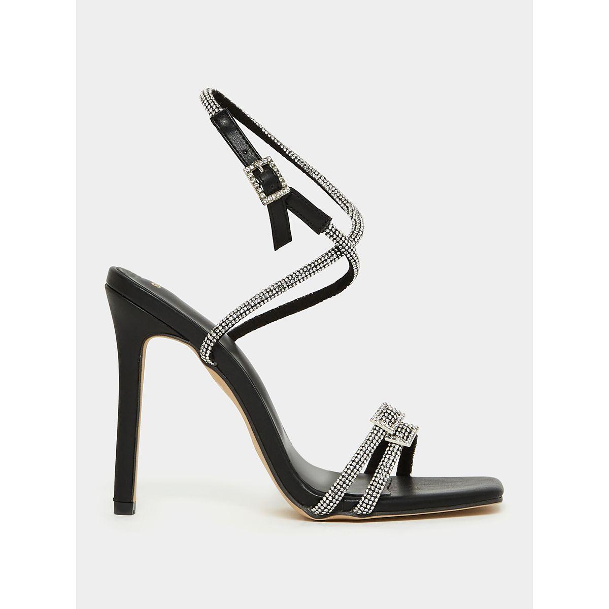 Styli Embellished Stiletto Heel Sandals with Buckle Closure-women-shoes-heels-image-2