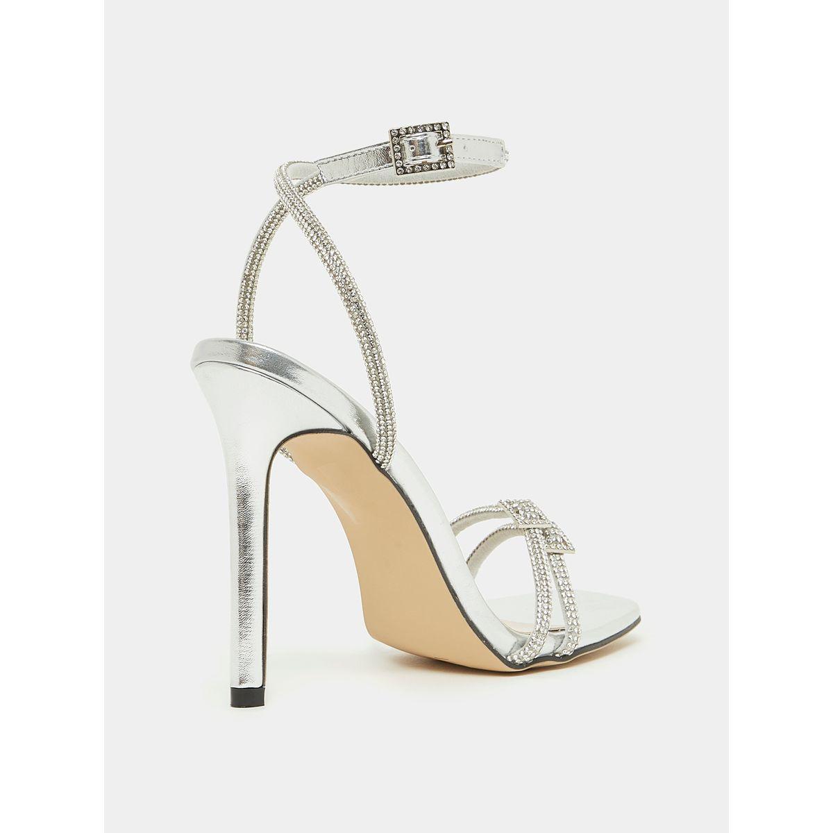 Styli Metallic Embellished Stiletto Heel Sandals with Buckle Closure-women-shoes-heels-image-3