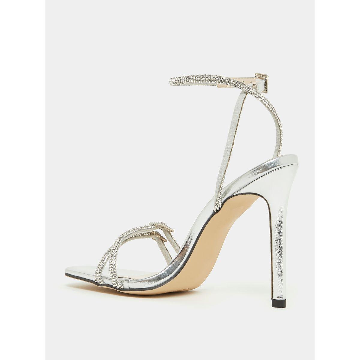 Styli Metallic Embellished Stiletto Heel Sandals with Buckle Closure-women-shoes-heels-image-5