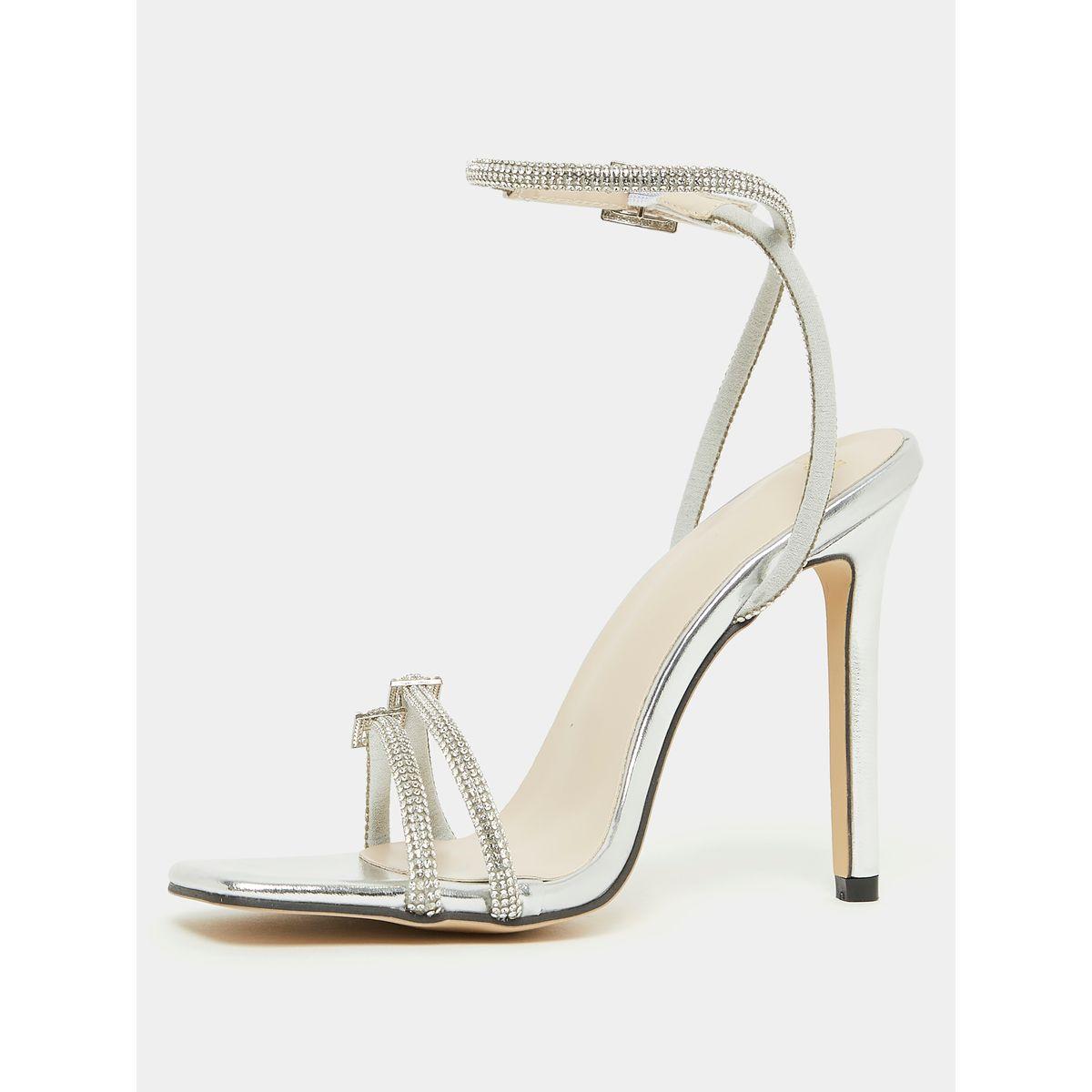 Styli Metallic Embellished Stiletto Heel Sandals with Buckle Closure-women-shoes-heels-image-6