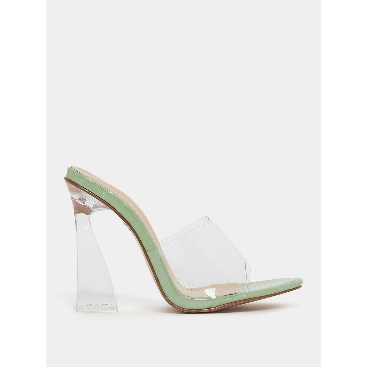 Styli Transparent Strap Block Heel Sandals-women-shoes-heels-image-1