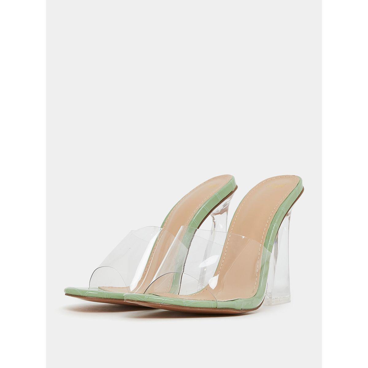 Styli Transparent Strap Block Heel Sandals-women-shoes-heels-image-2