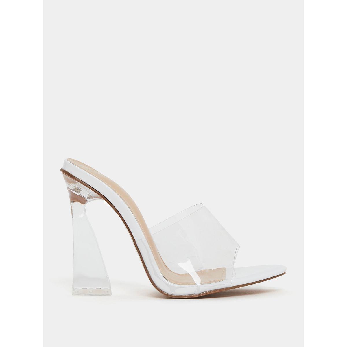 Styli Transparent Strap Block Heel Sandals-women-shoes-heels-image-1