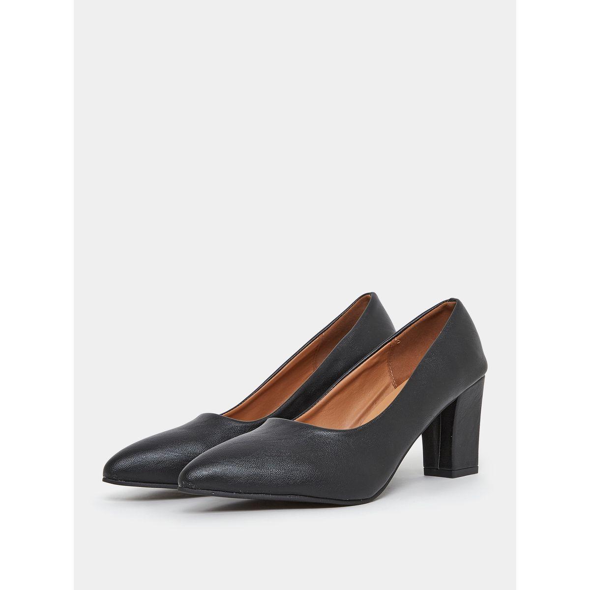 Styli Solid Slip On Block Heel Pumps-women-shoes-heels-image-2