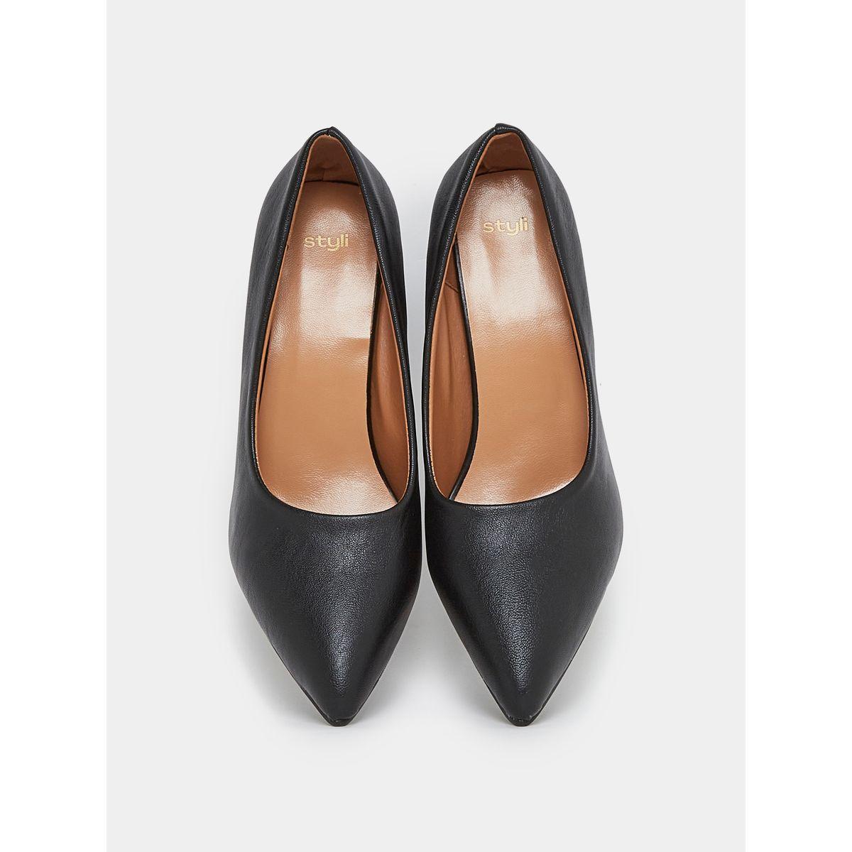 Styli Solid Slip On Block Heel Pumps-women-shoes-heels-image-5