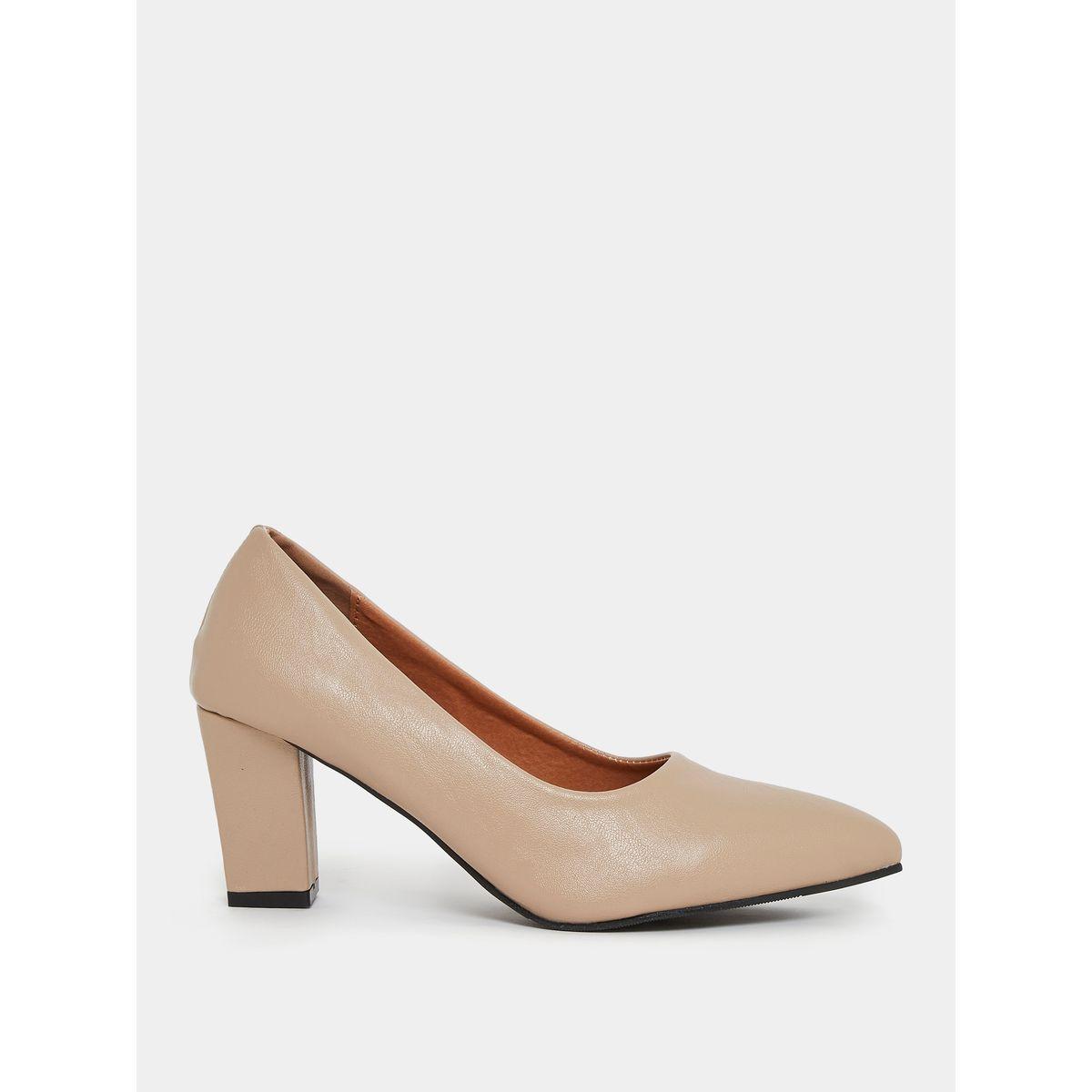 Styli Solid Slip On Block Heel Pumps-women-shoes-heels-image-1