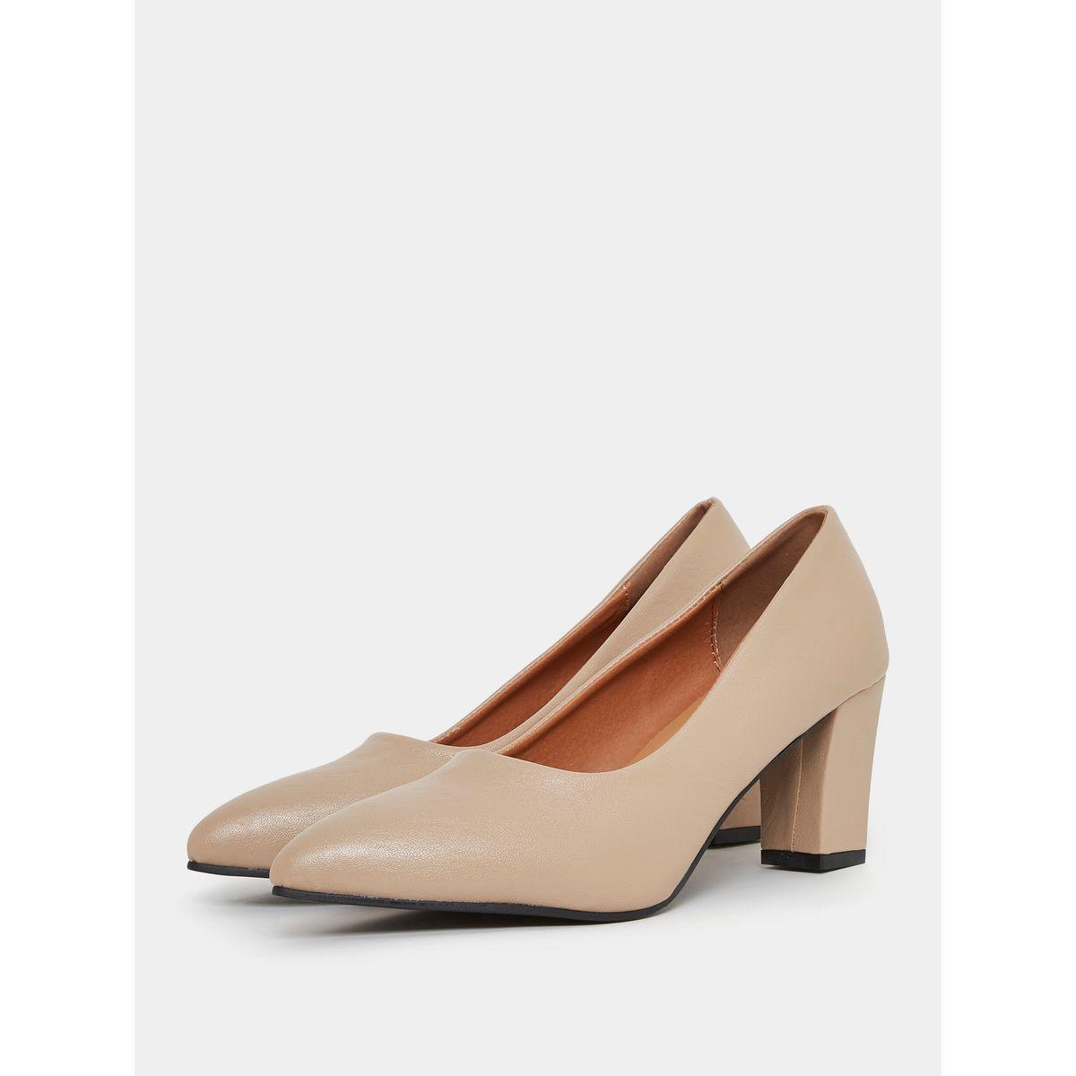 Styli Solid Slip On Block Heel Pumps-women-shoes-heels-image-2