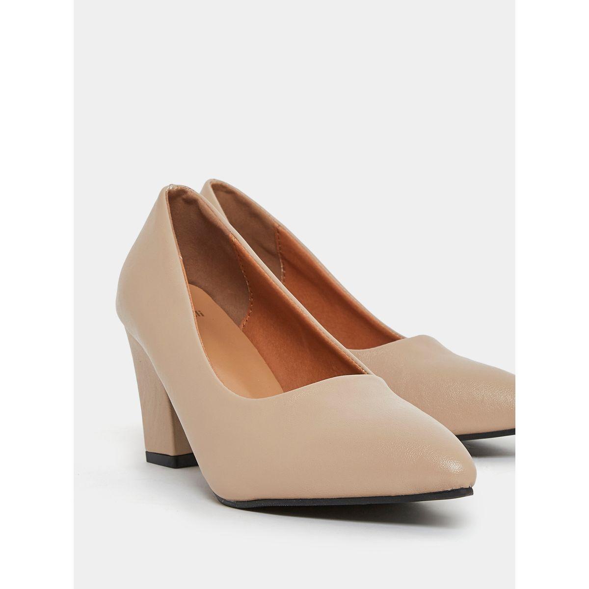 Styli Solid Slip On Block Heel Pumps-women-shoes-heels-image-3