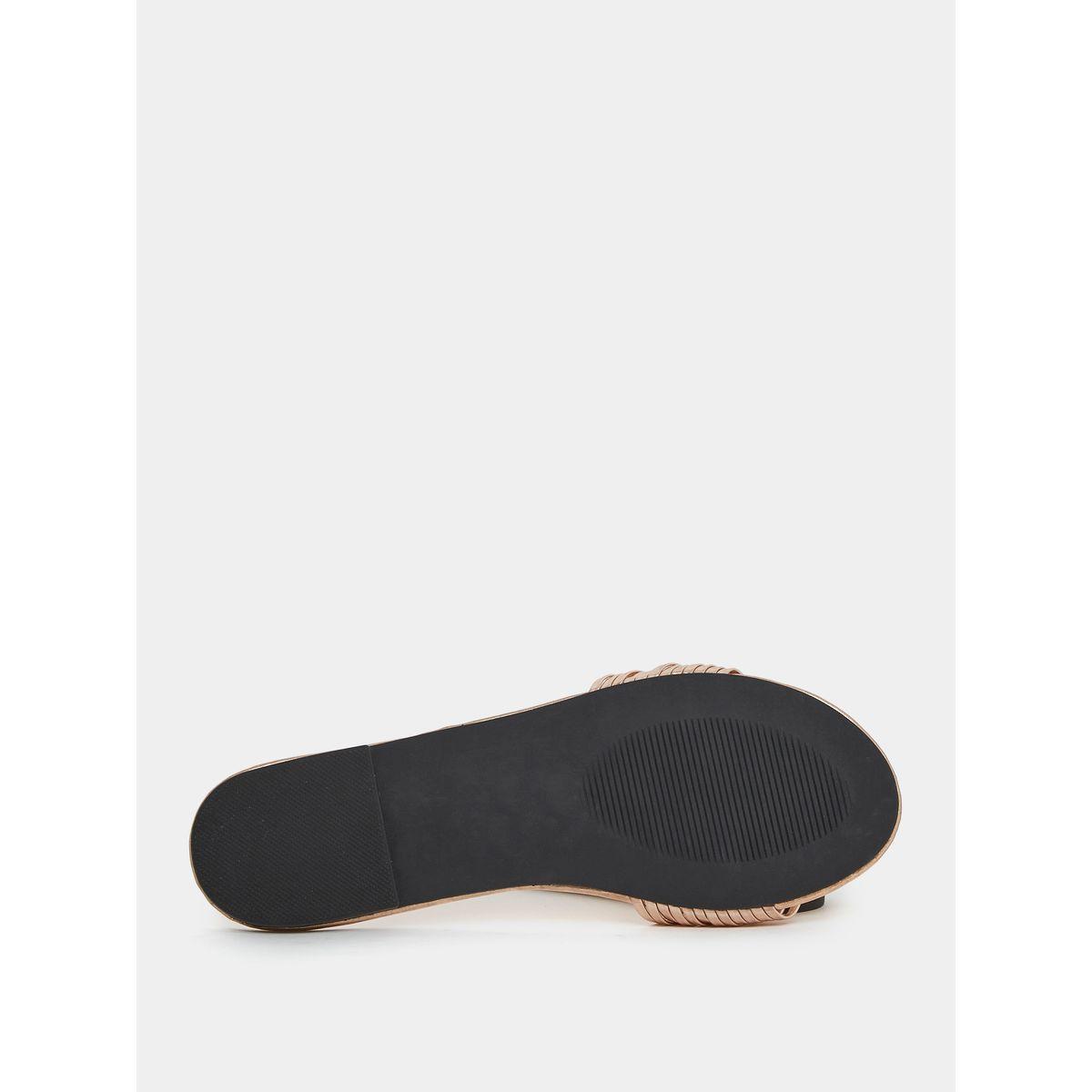 Styli Metallic Strap Slip On Flat Sandals-women-shoes-sandals-flats-image-7