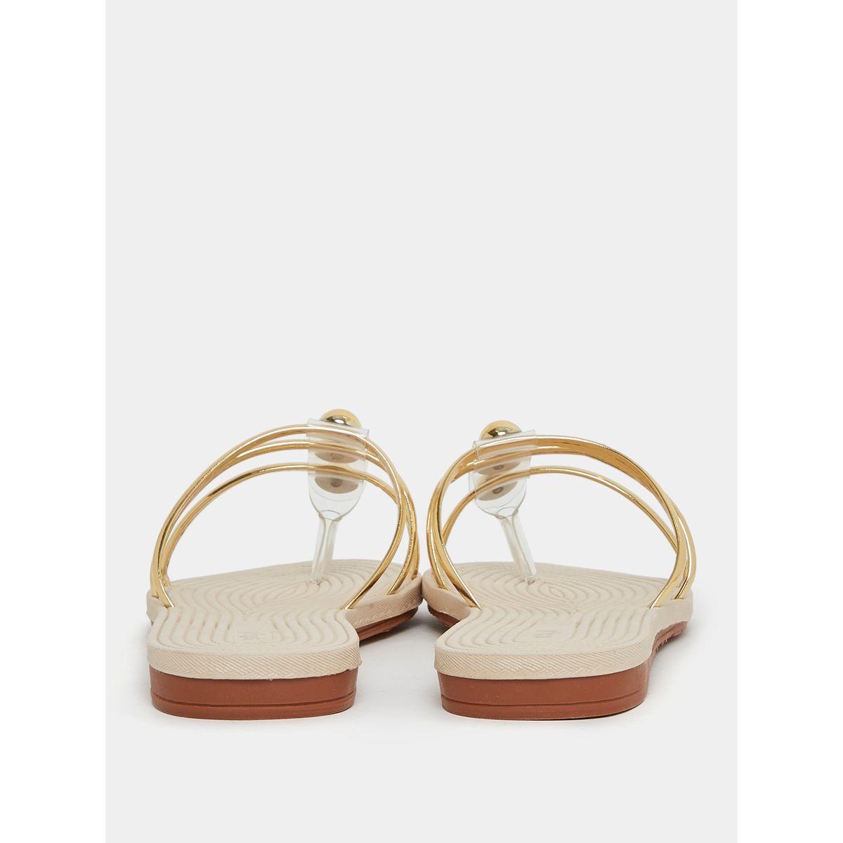 Styli Metallic Strap Slip On Flat Sandals-women-shoes-sandals-flats-image-5