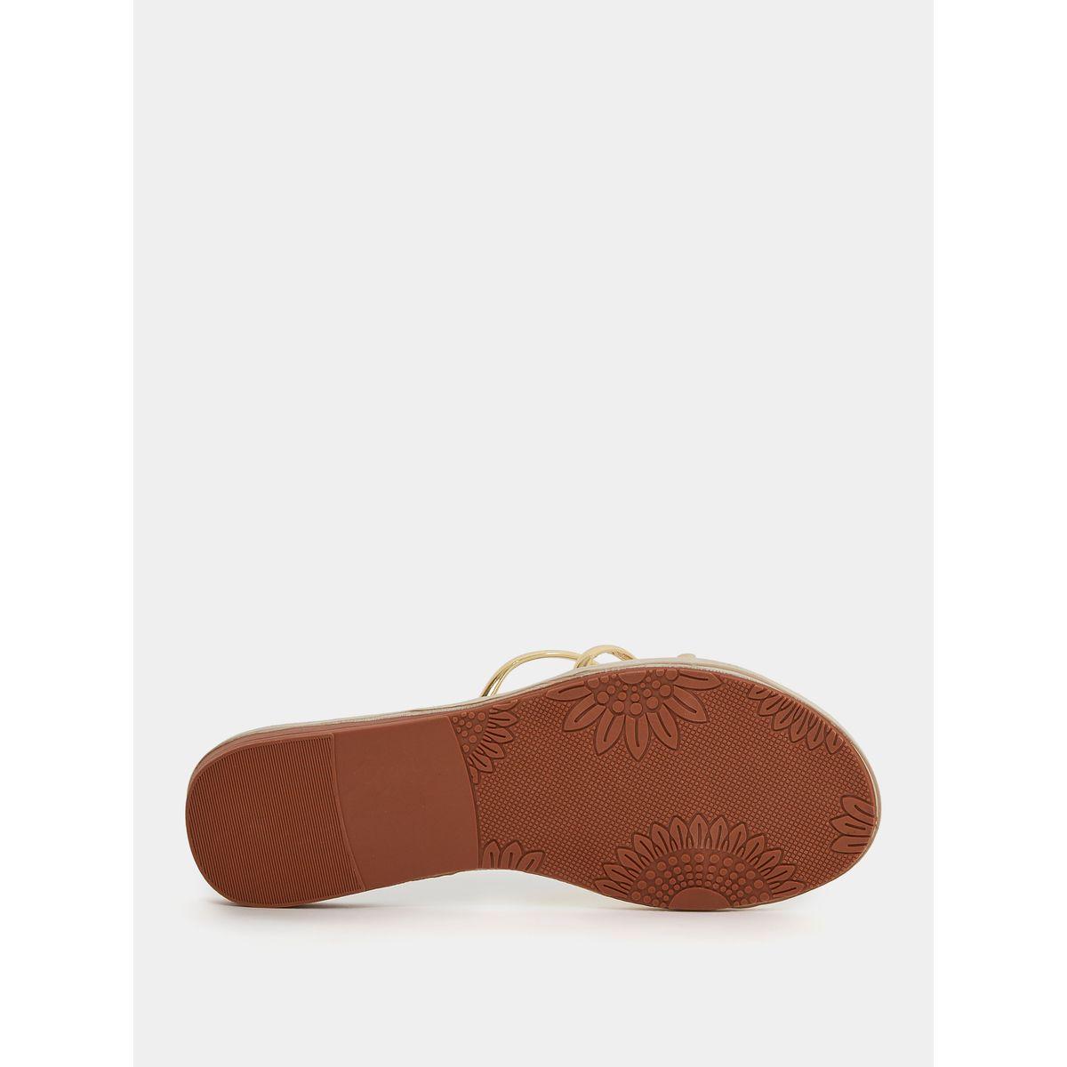 Styli Metallic Strap Slip On Flat Sandals-women-shoes-sandals-flats-image-7