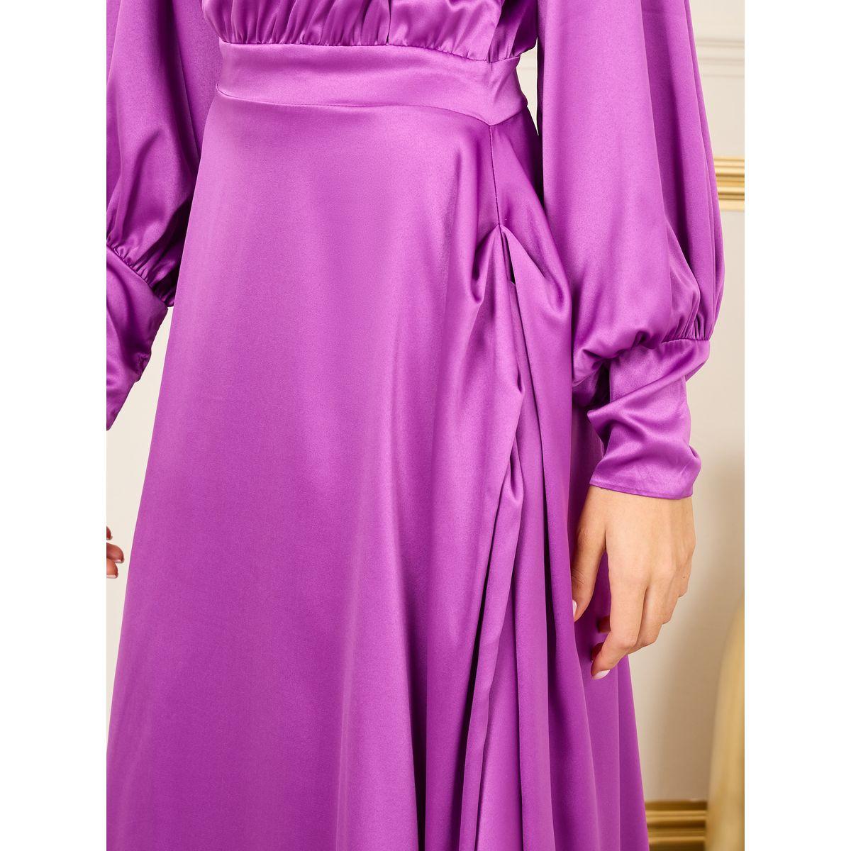 فستان طويل بحافة غير متماثلة الطول-women-clothing-dresses-image-3