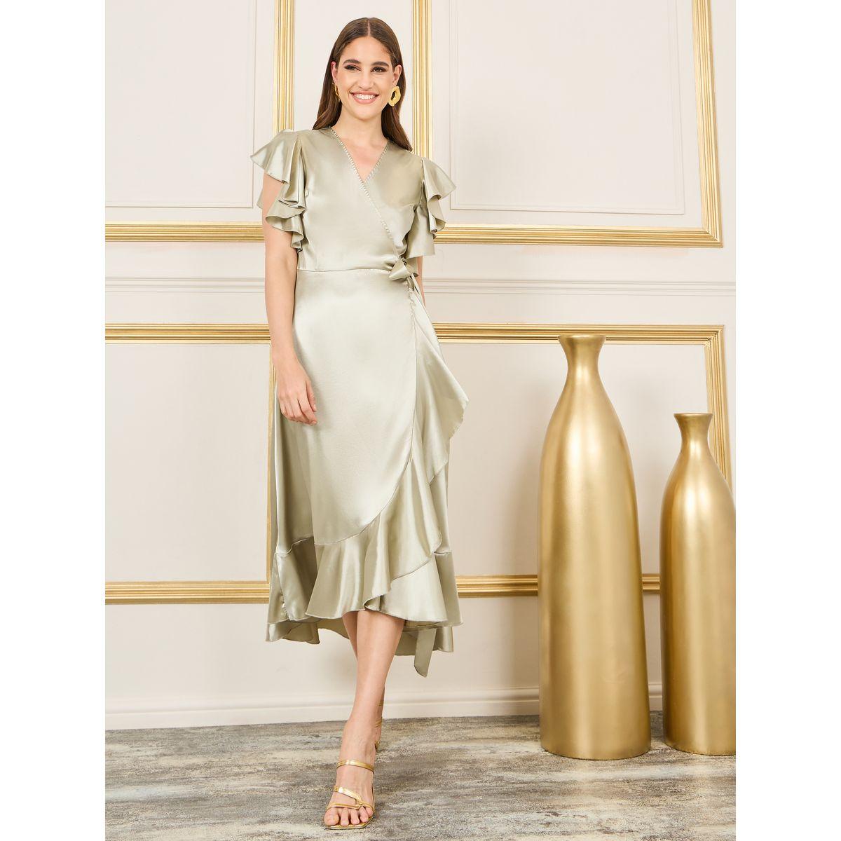 Styli Ruffle Detail Asymmetric Hem Wrap Midi Dress-women-clothing-dresses-image-1