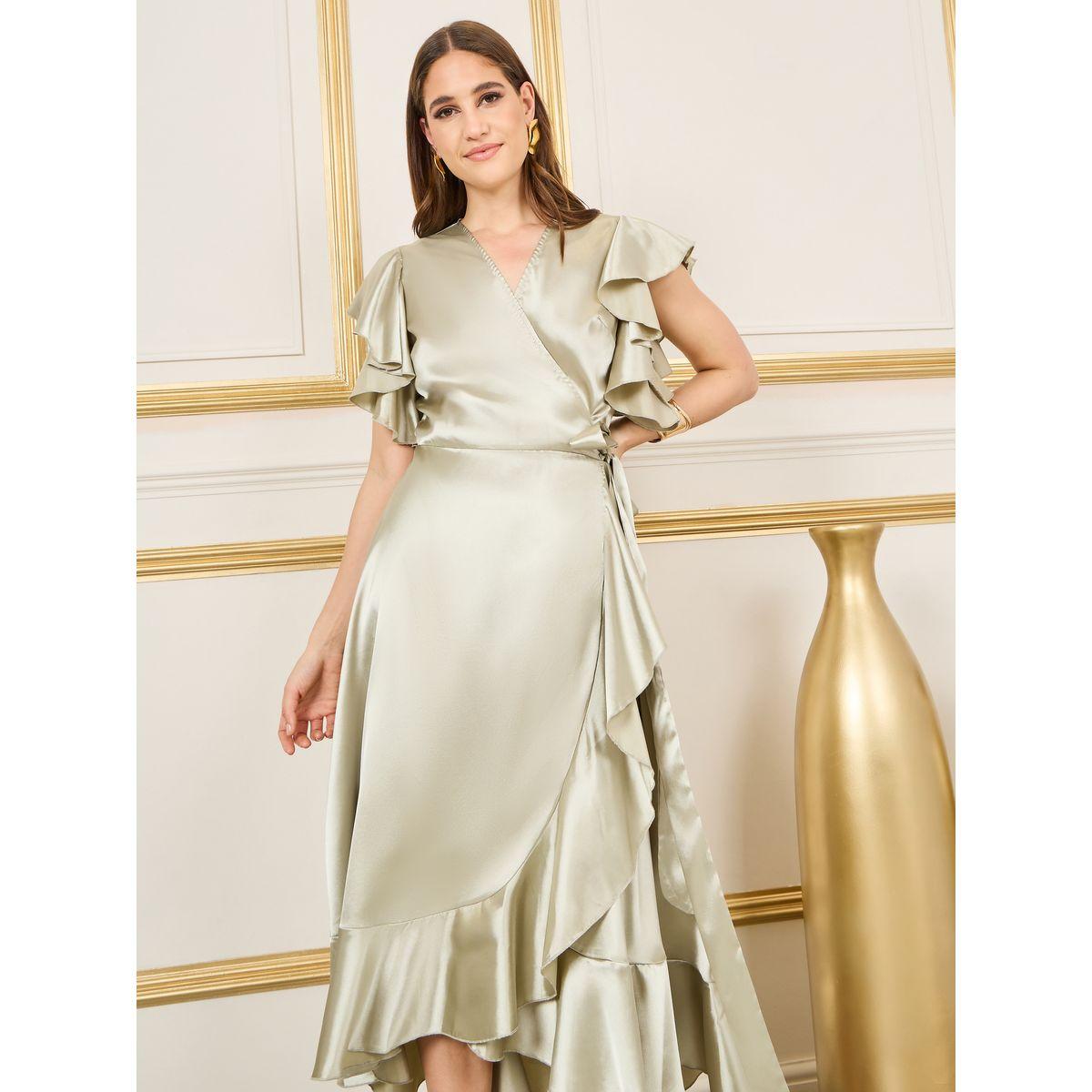 Styli Ruffle Detail Asymmetric Hem Wrap Midi Dress-women-clothing-dresses-image-2