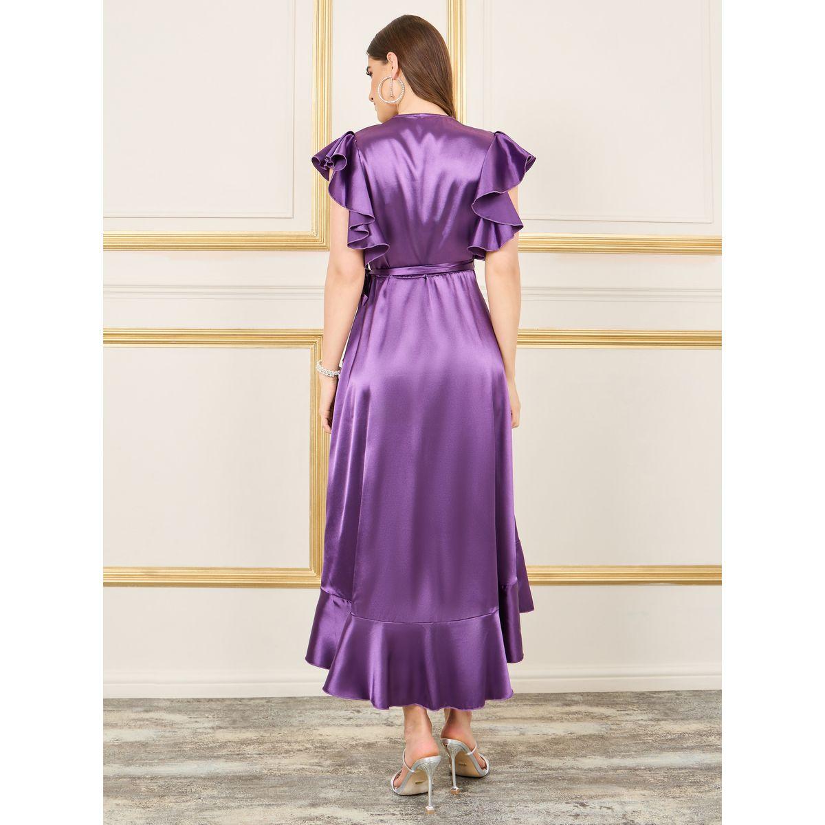 فستان ميدي بنمط لف وتفاصيل كشكش-women-clothing-dresses-image-4