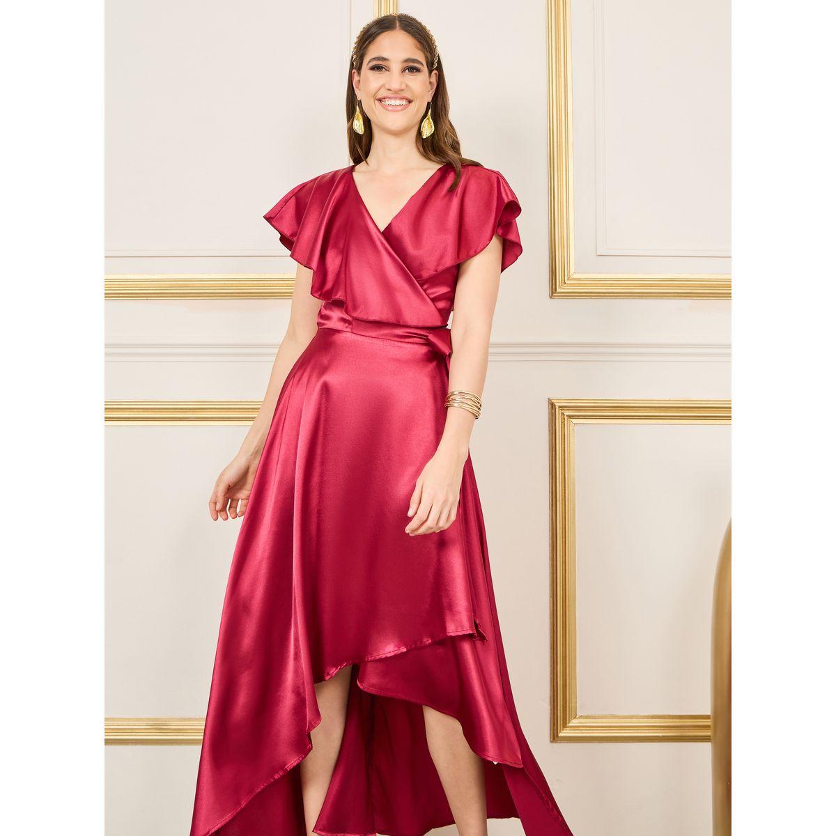 Styli Cape Sleeves Asymmetric Hem Wrap Midi Dress-women-clothing-dresses-image-2