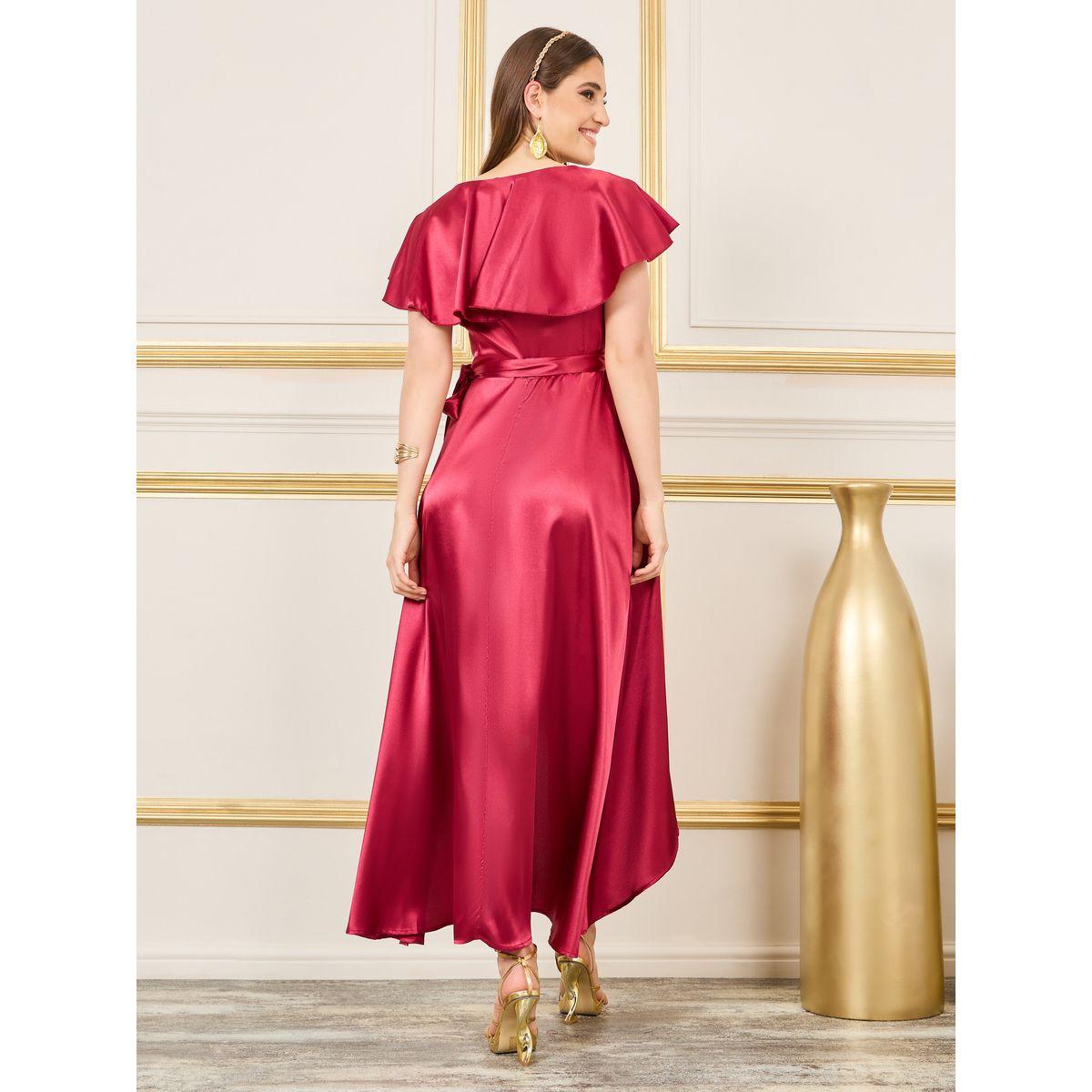 Styli Cape Sleeves Asymmetric Hem Wrap Midi Dress-women-clothing-dresses-image-4