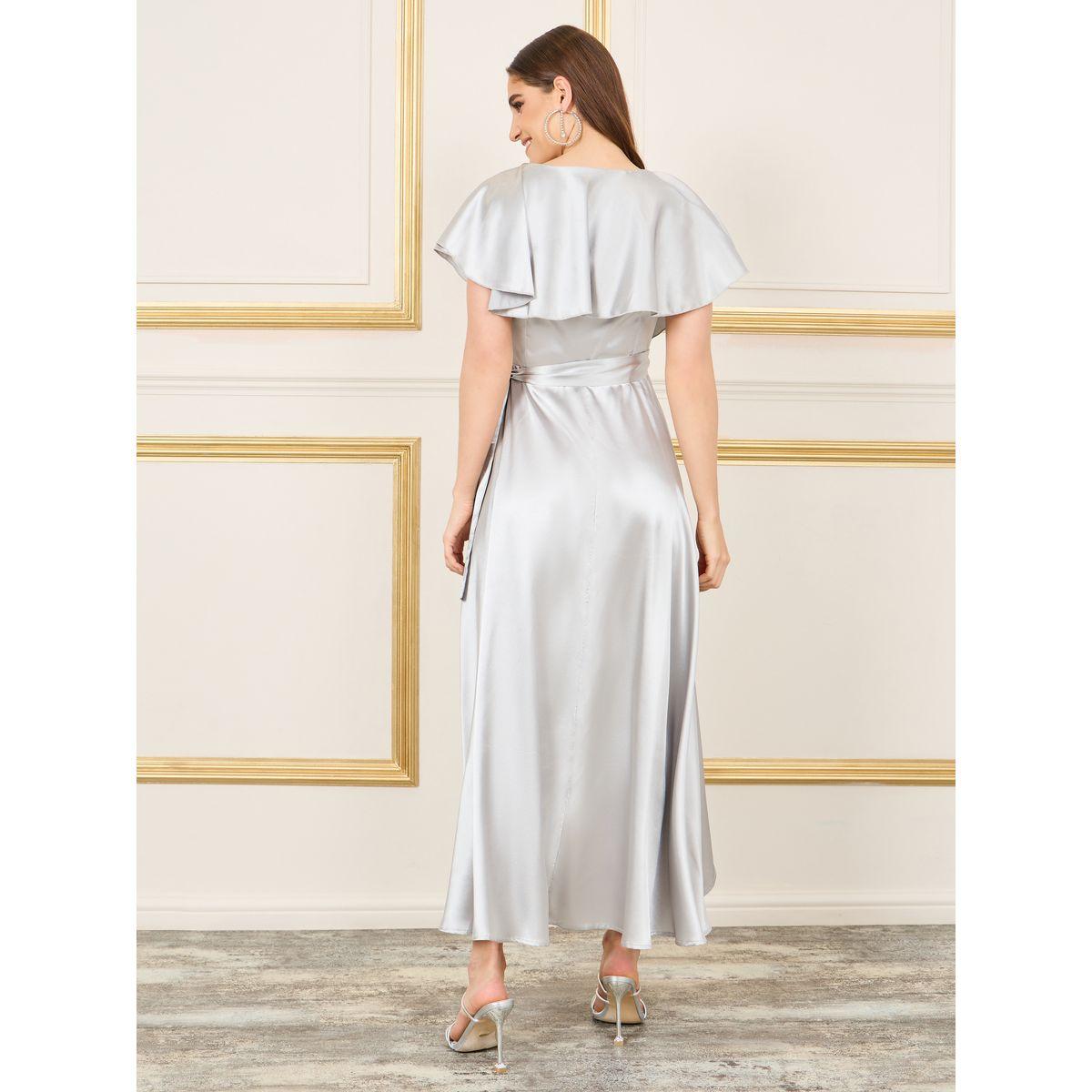 فستان ميدي بنمط لف واكمام كيب-women-clothing-dresses-image-4