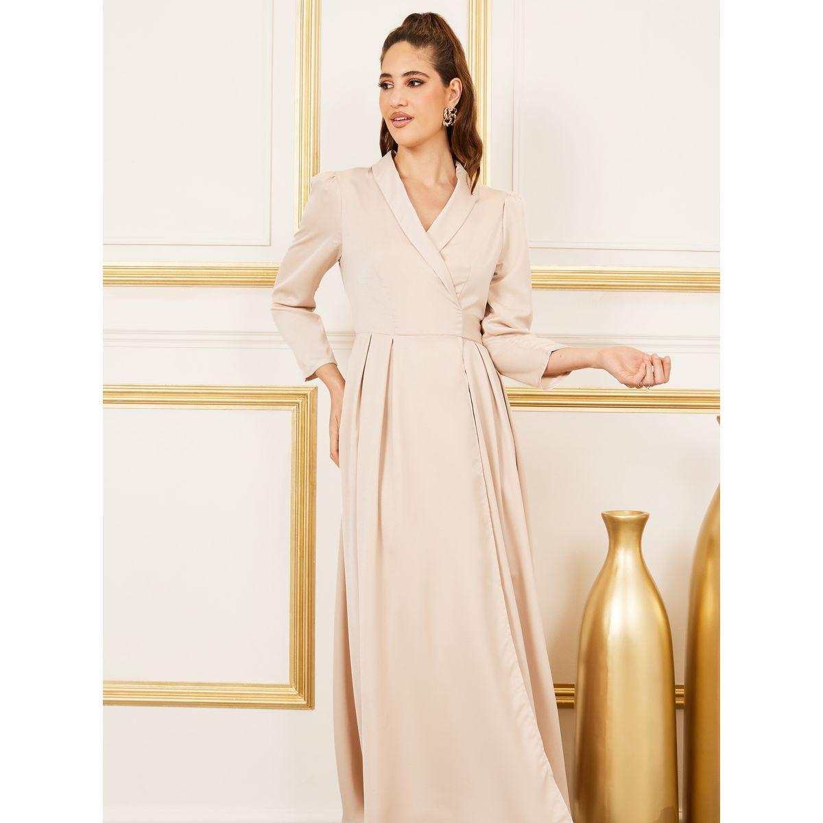 Styli Satin Box Pleated Collared Maxi Dress-women-clothing-dresses-image-2