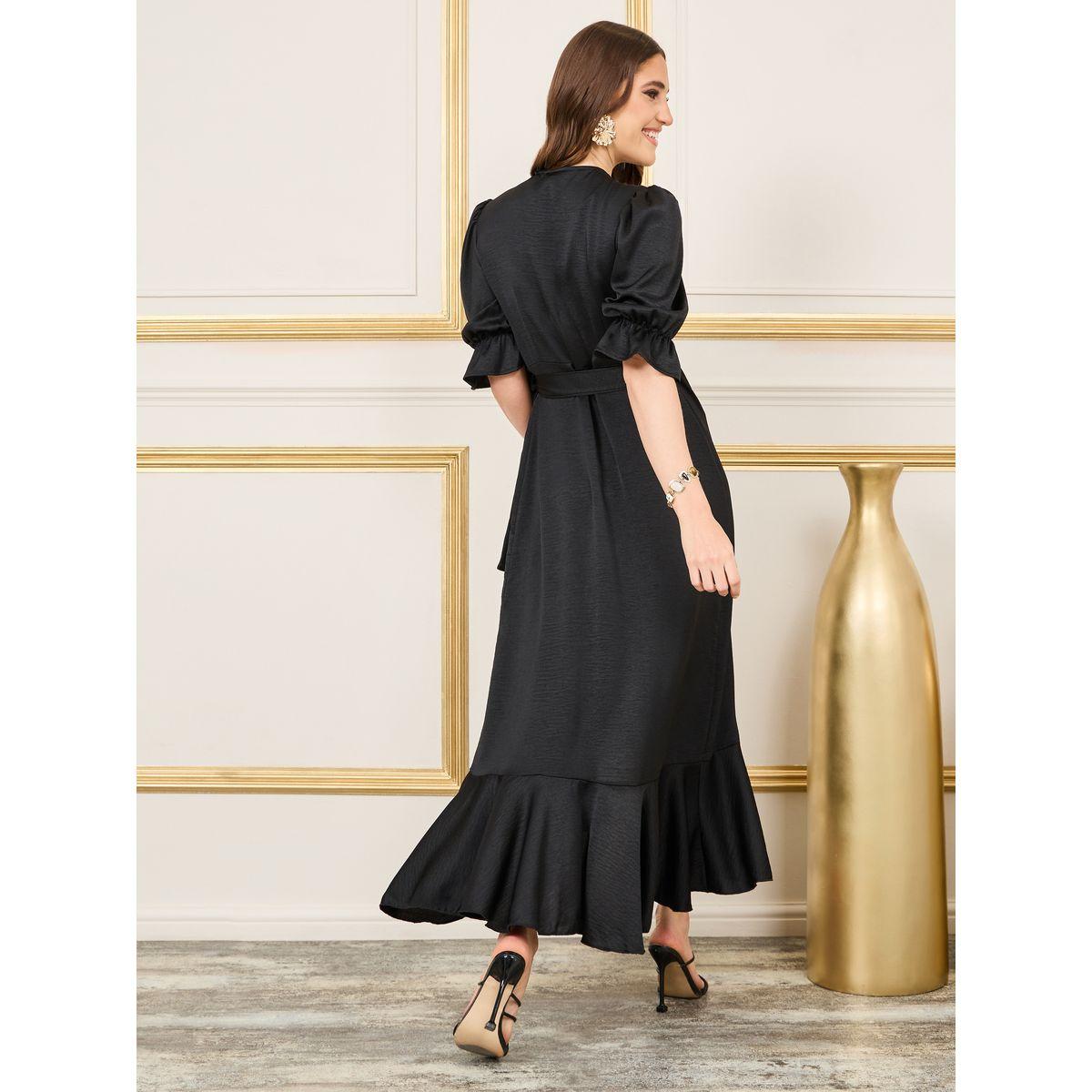 فستان طويل ساتان بنمط لف-women-clothing-dresses-image-4