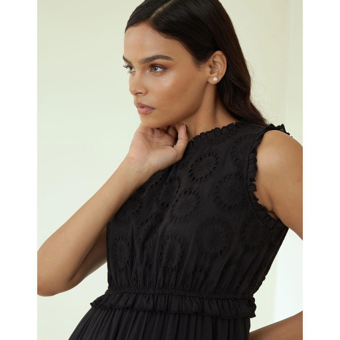 Femmella Schiffli Tiered Maxi Dress with Ruffle Detail-women-clothing-dresses-image-3