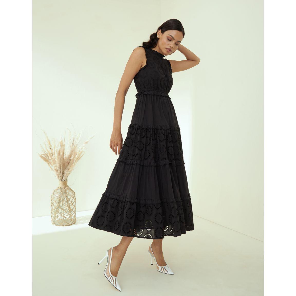 Femmella Schiffli Tiered Maxi Dress with Ruffle Detail-women-clothing-dresses-image-7