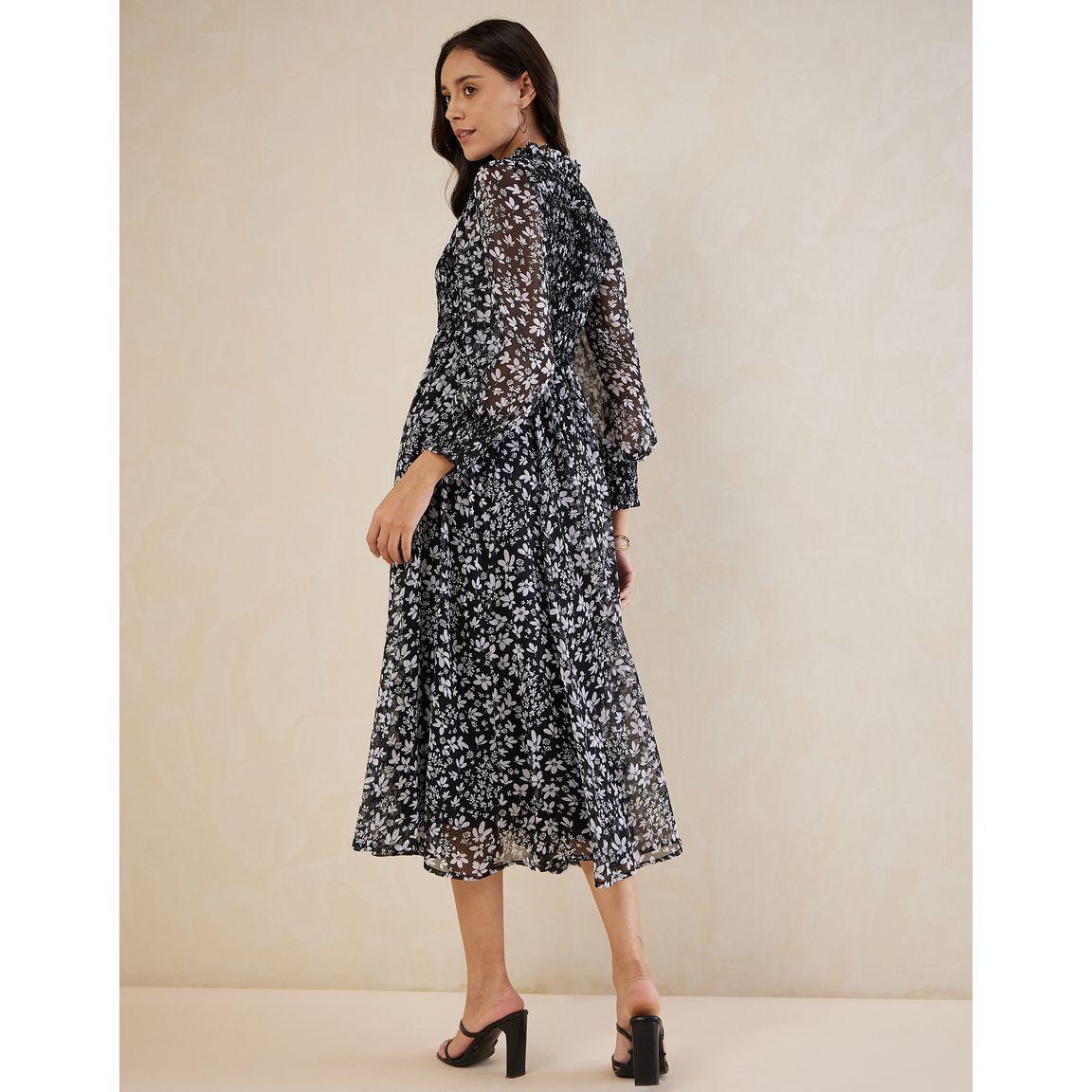 Femmella Floral Print A-Line Midi Dress with Notch Neck-women-clothing-dresses-image-3