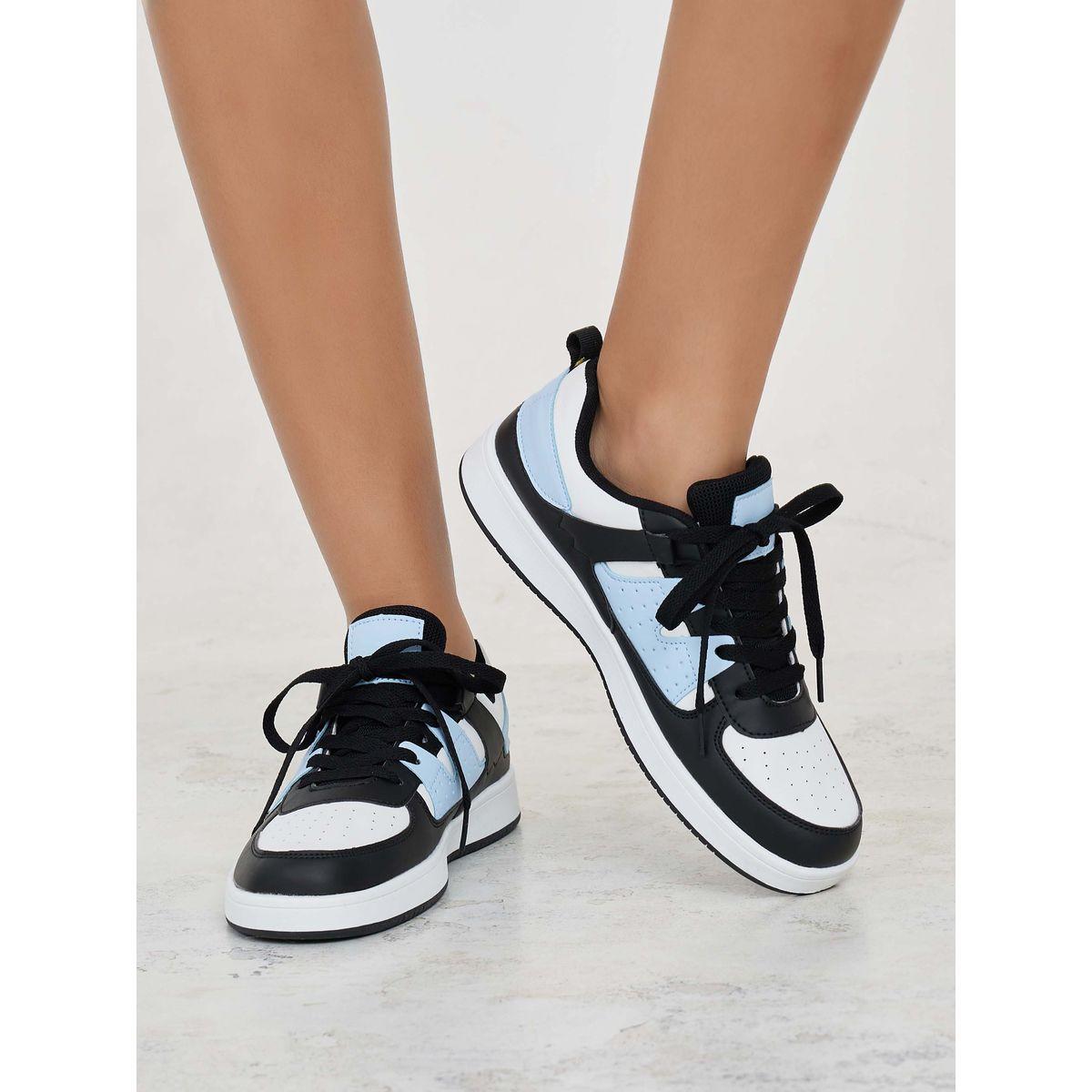 Styli Colorblock Stitch Detail Low Top Casual Shoes-women-shoes-sneakers-image-1