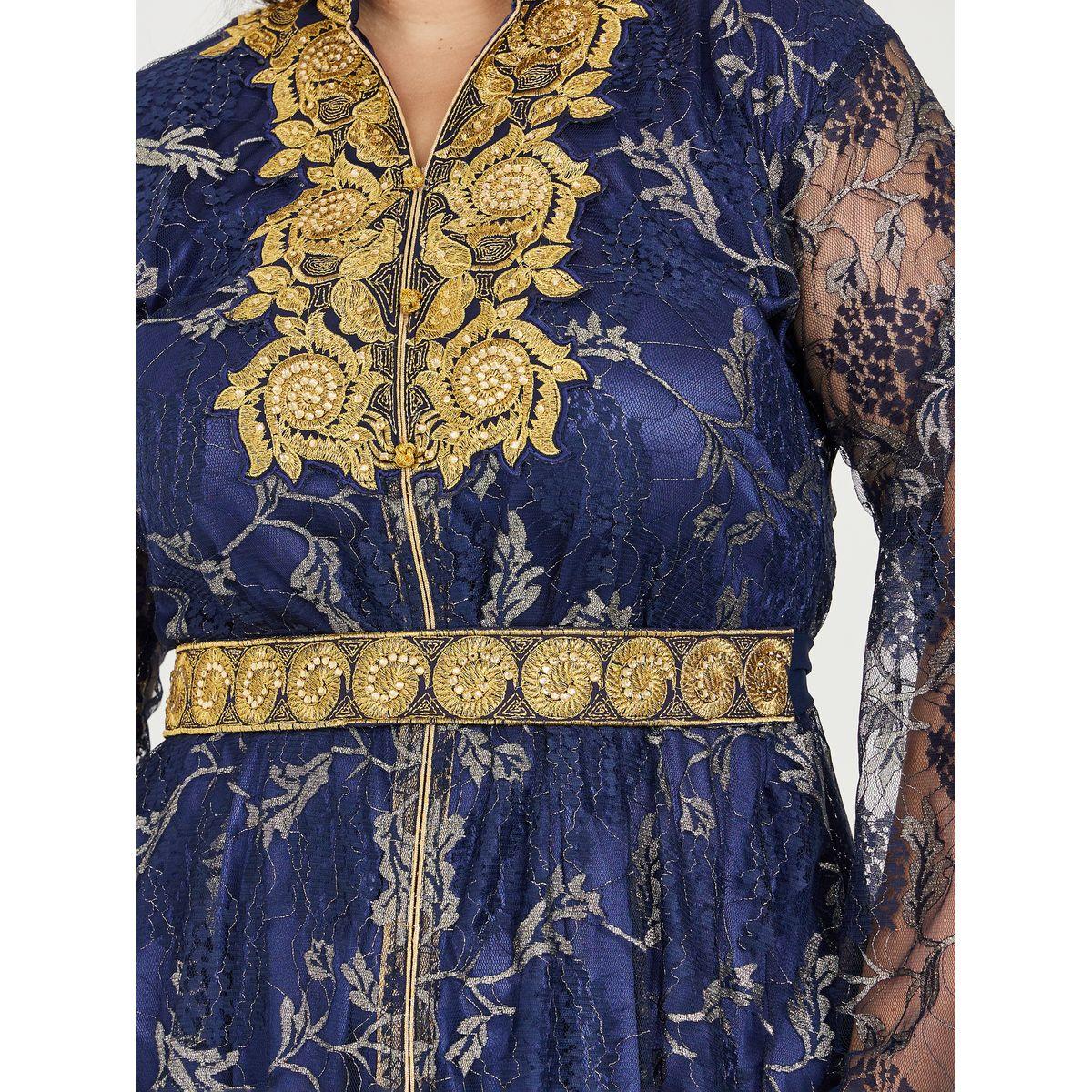 Maxim Creation X Styli  Plus Lace Insert Long Sleeves Jalabiya-women-arabicclothing-jalabiyas-image-3