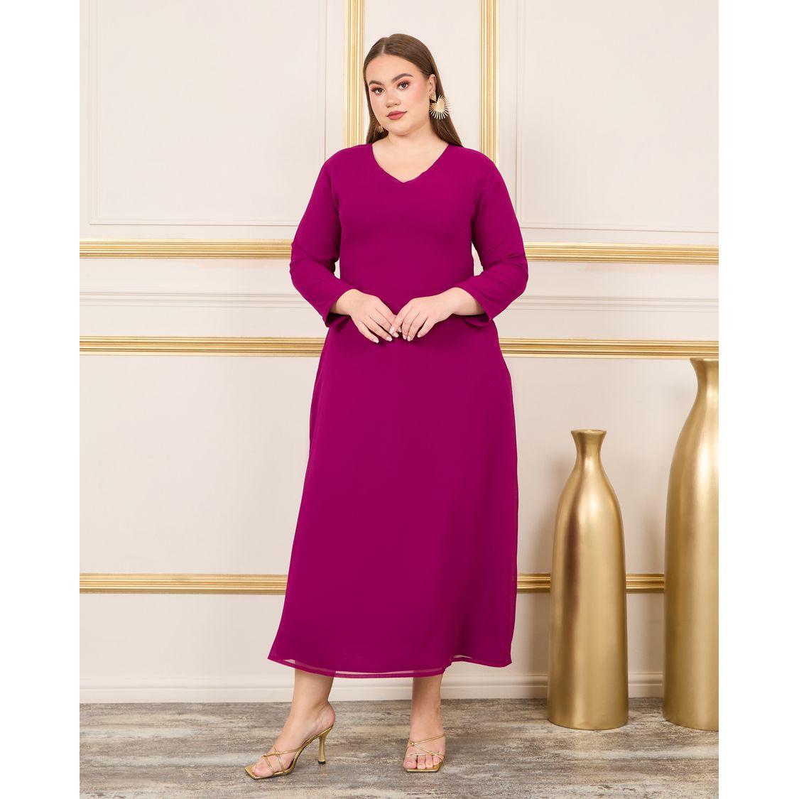 قفطان بمقاس كبير وحزام خصر ماكسيم كرييشن × ستايلي-women-arabicclothing-kaftan-image-3