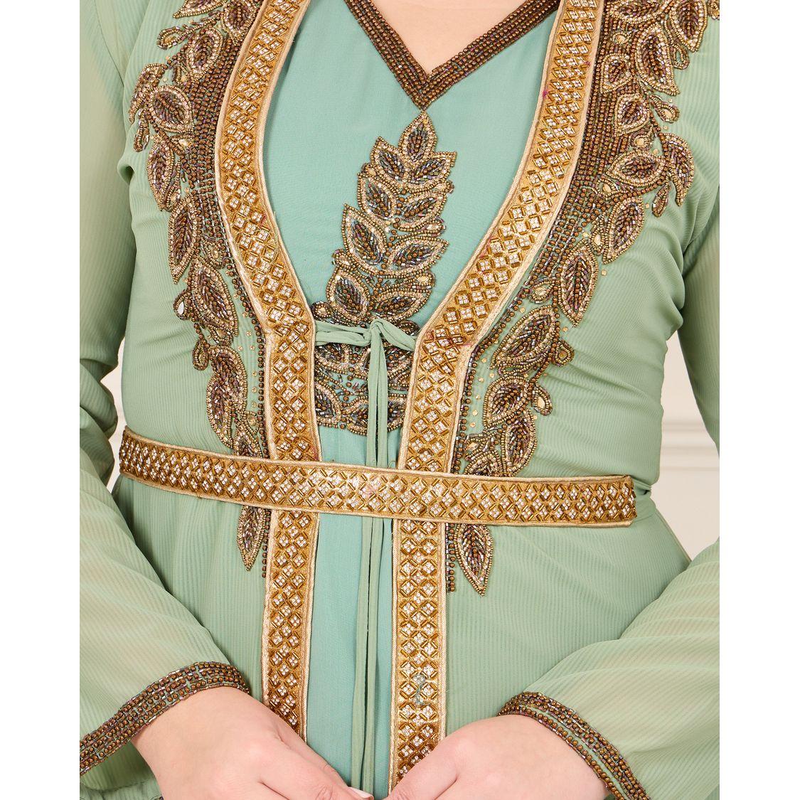 Maxim Creation X Styli  Plus Handwork Embellished Belted Kaftan-women-arabicclothing-kaftan-image-5