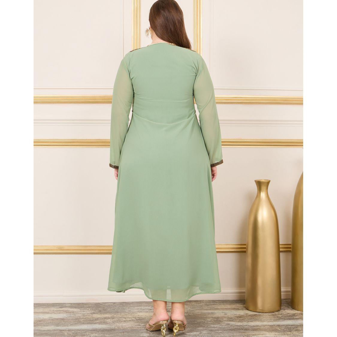 قفطان بمقاس كبير وحزام خصر ماكسيم كرييشن × ستايلي-women-arabicclothing-kaftan-image-6