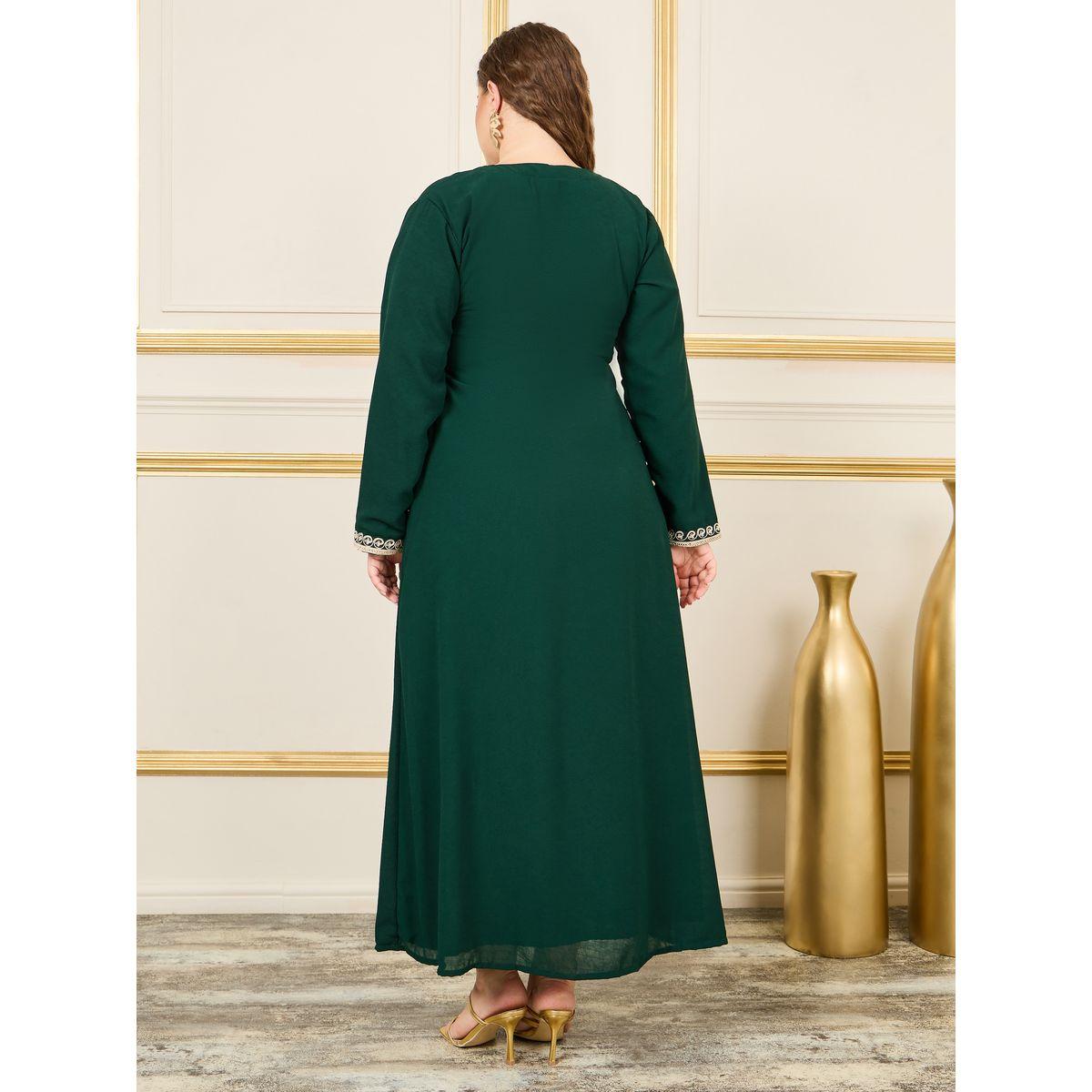 جلابية بمقاس كبير وتفاصيل مُطرّزة ماكسيم كرييشن × ستايلي-women-arabicclothing-jalabiyas-image-4