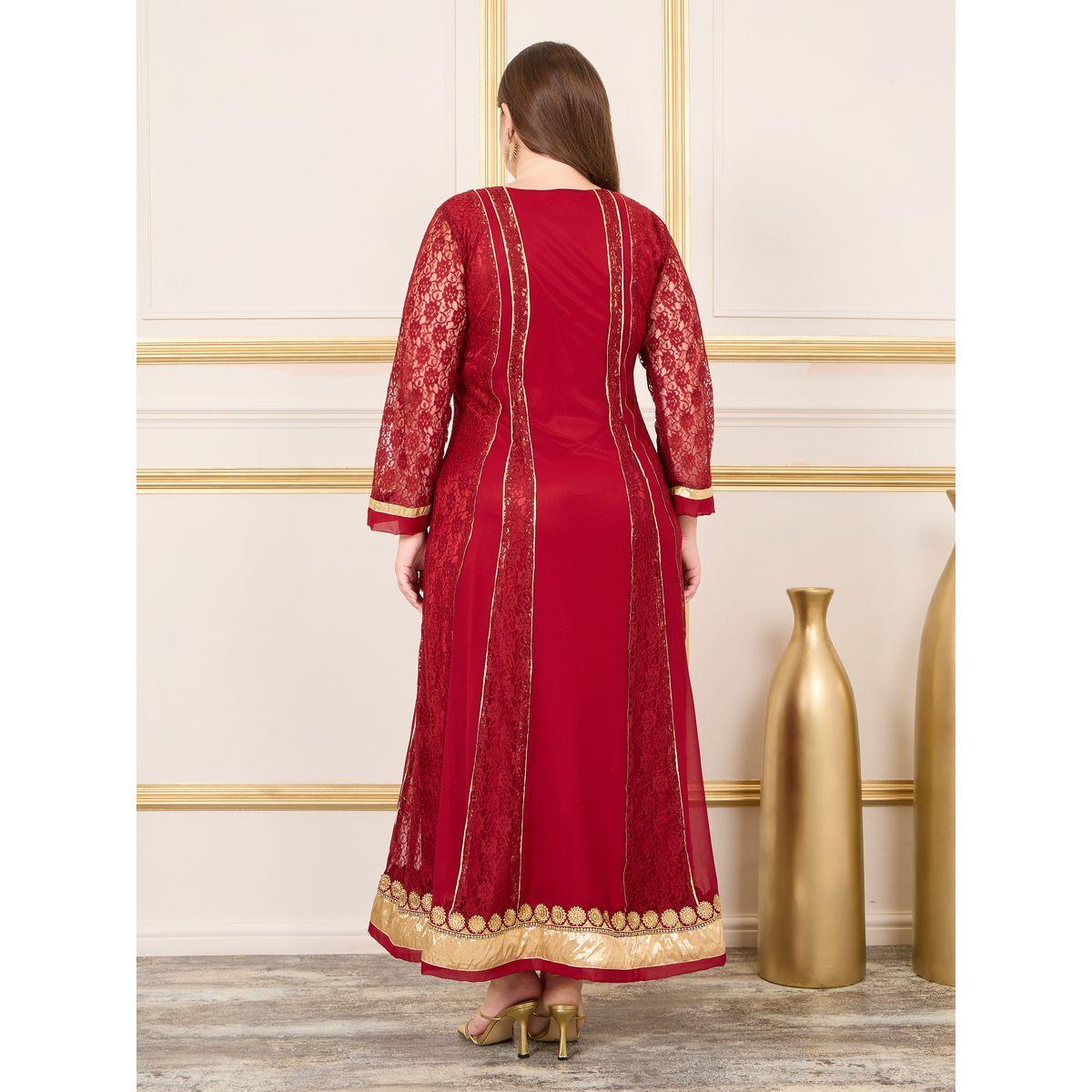 جلابية بتفاصيل مُطرّزة بخيوط ودانتيل ماكسيم كرييشن × ستايلي-women-arabicclothing-jalabiyas-image-4