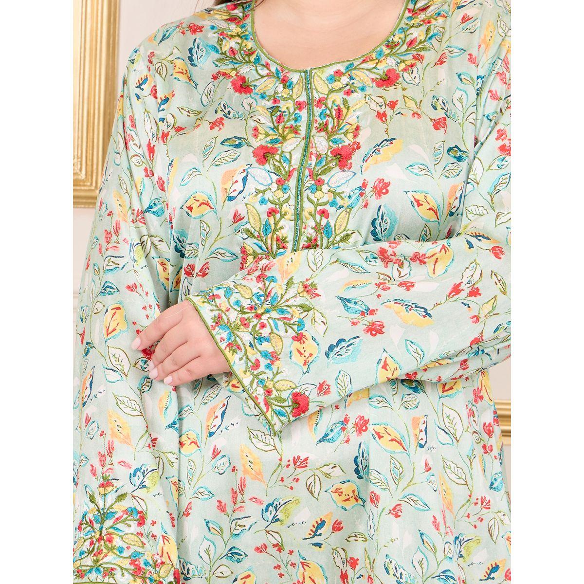 Maxim Creation X Styli  Plus Satin Floral Embroidered Jalabiya-women-arabicclothing-jalabiyas-image-3