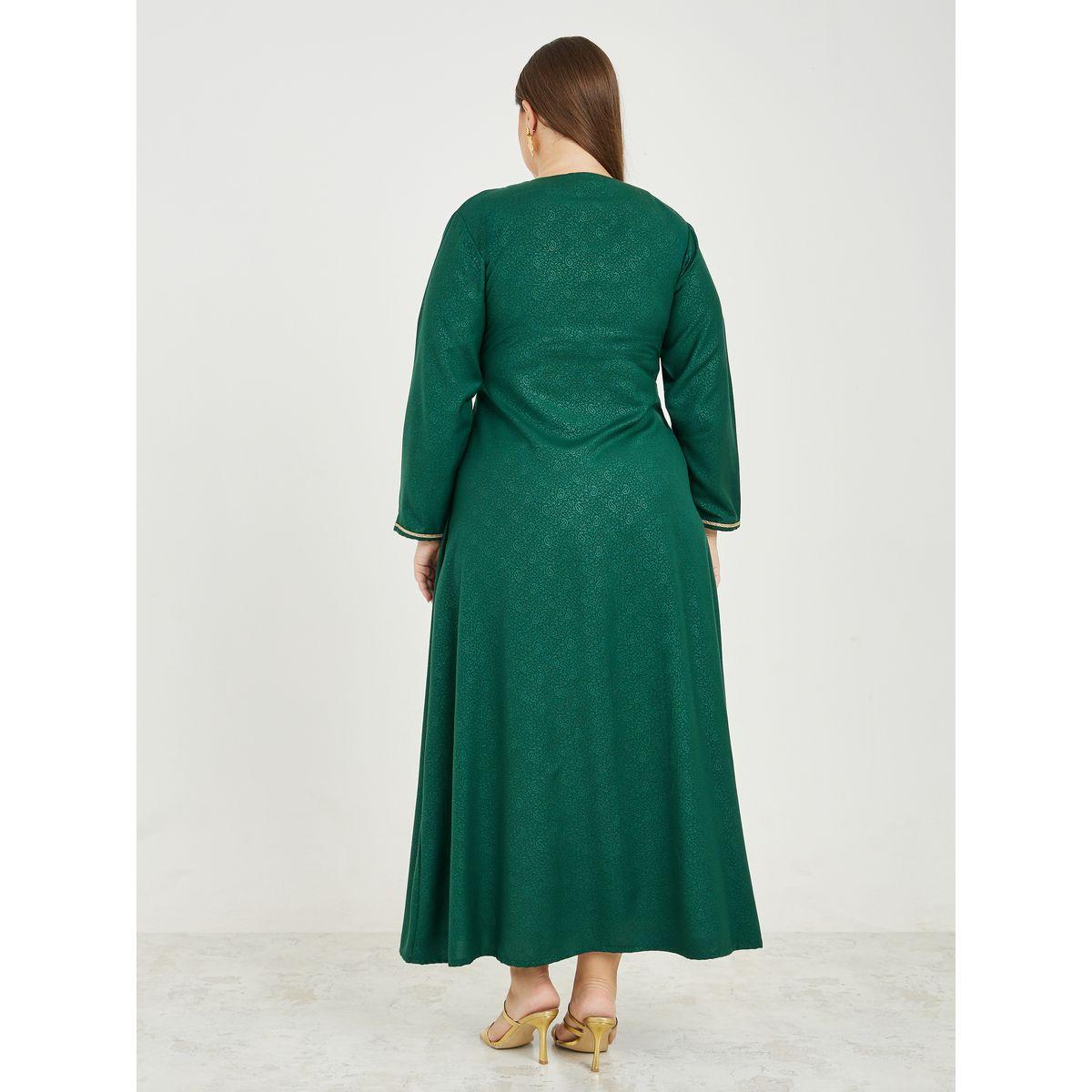 جلابية جاكار بمقاس كبير ونمط بيزلي ماكسيم كرييشن × ستايلي-women-arabicclothing-jalabiyas-image-4