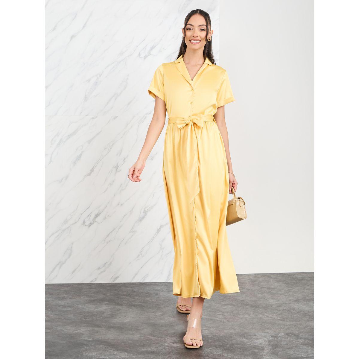 فستان ميدي ساتام مع رباط خصر-women-clothing-dresses-image-1