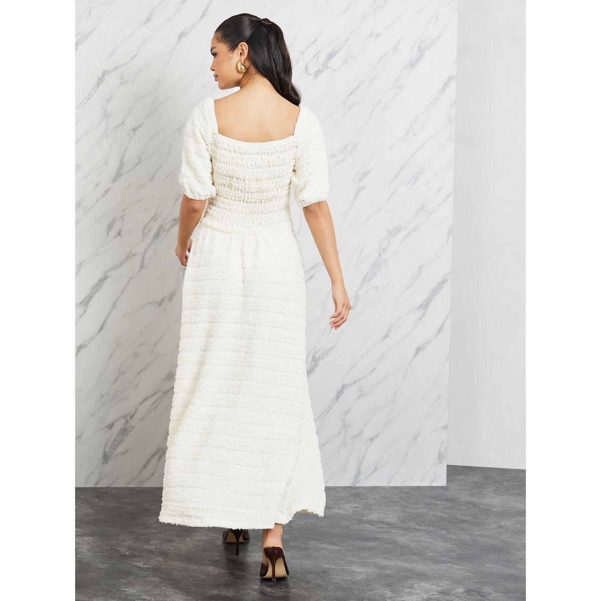 فستان طويل بحافة واسعة واكمام منفوخة-women-clothing-dresses-image-4
