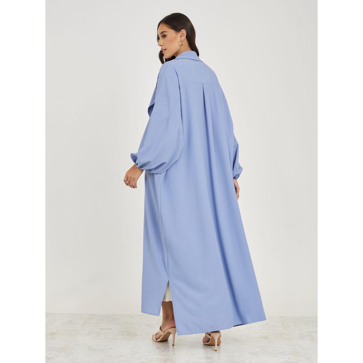 Styli Oversized Maxi Length Textured Kimono-women-clothing-shirtsandblouses-shirts-image-4