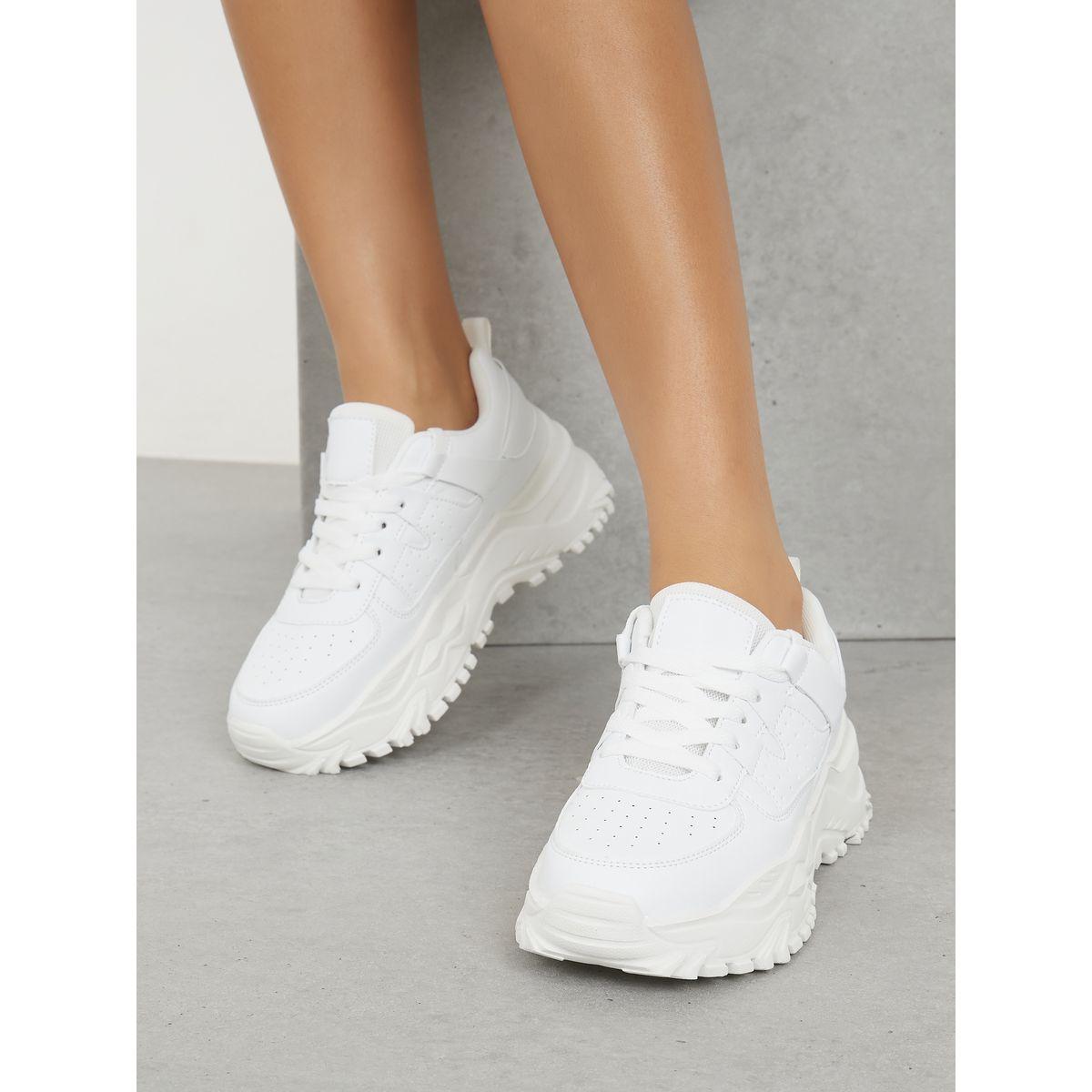 Styli Perforated Lace Up Chunky Sneakers-women-shoes-sneakers-image-1