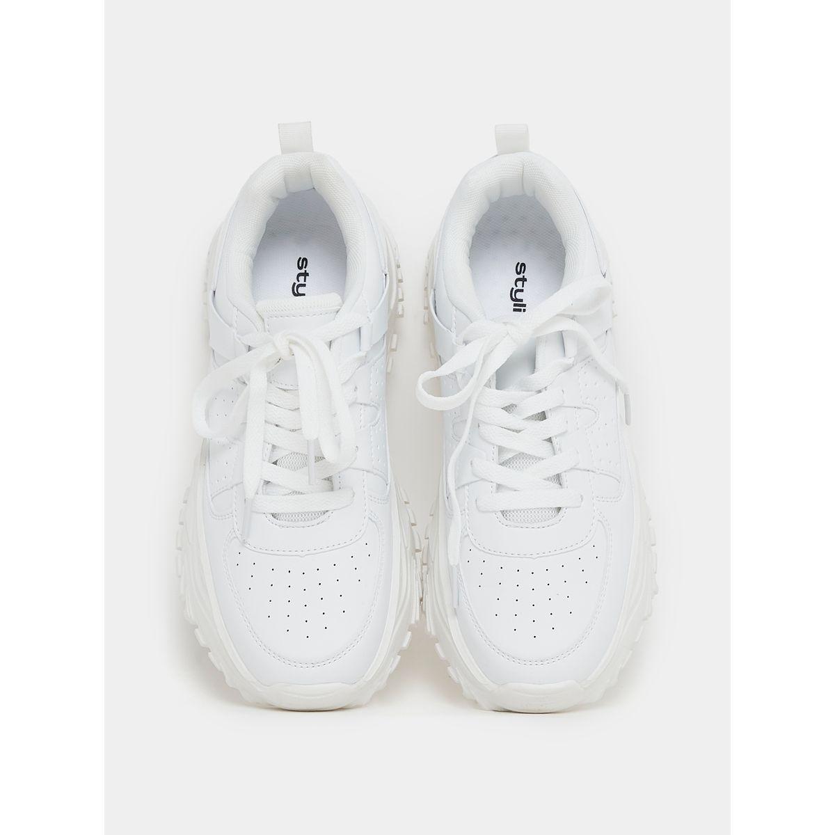Styli Perforated Lace Up Chunky Sneakers-women-shoes-sneakers-image-6