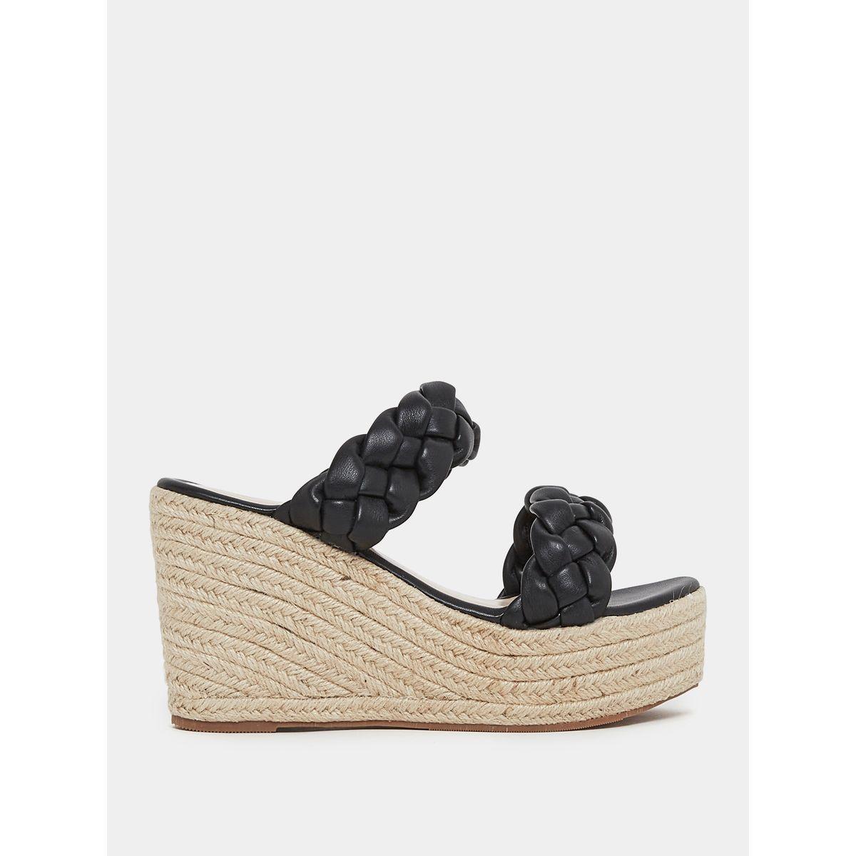 Styli Braided Strap Slip On Wedge Heel Sandals-women-shoes-heels-image-2