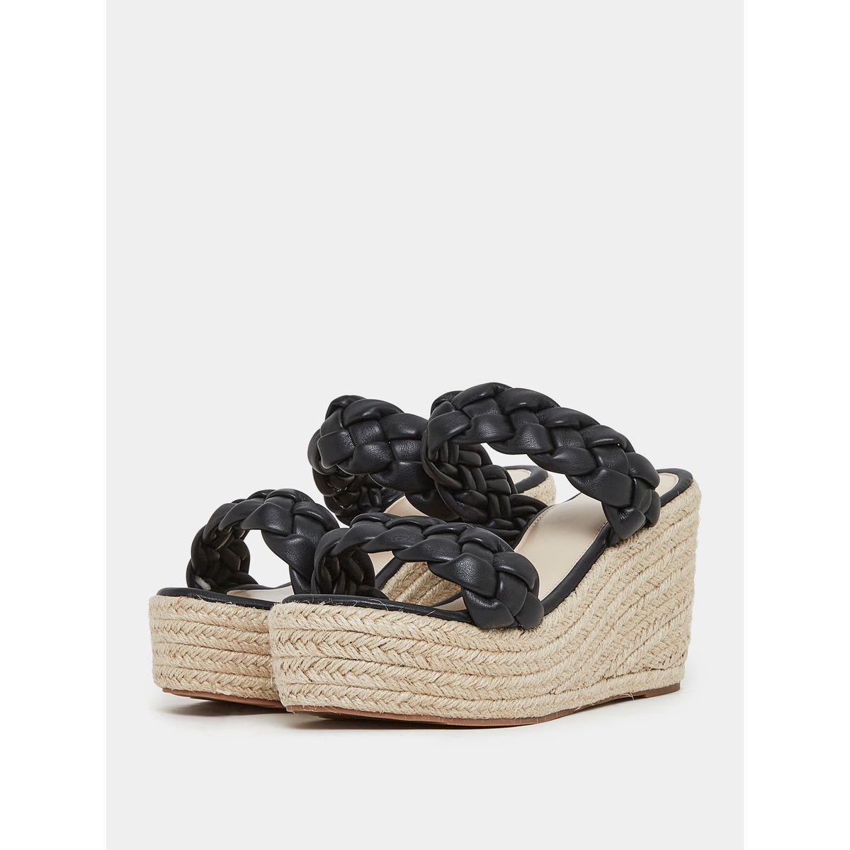 Styli Braided Strap Slip On Wedge Heel Sandals-women-shoes-heels-image-3