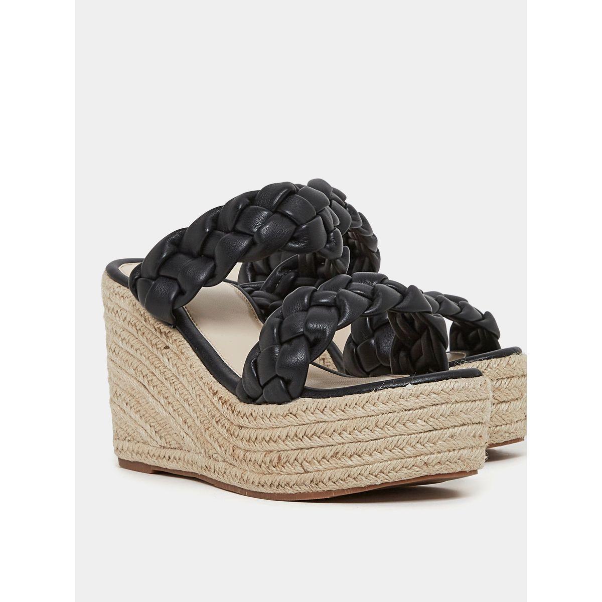 Styli Braided Strap Slip On Wedge Heel Sandals-women-shoes-heels-image-4