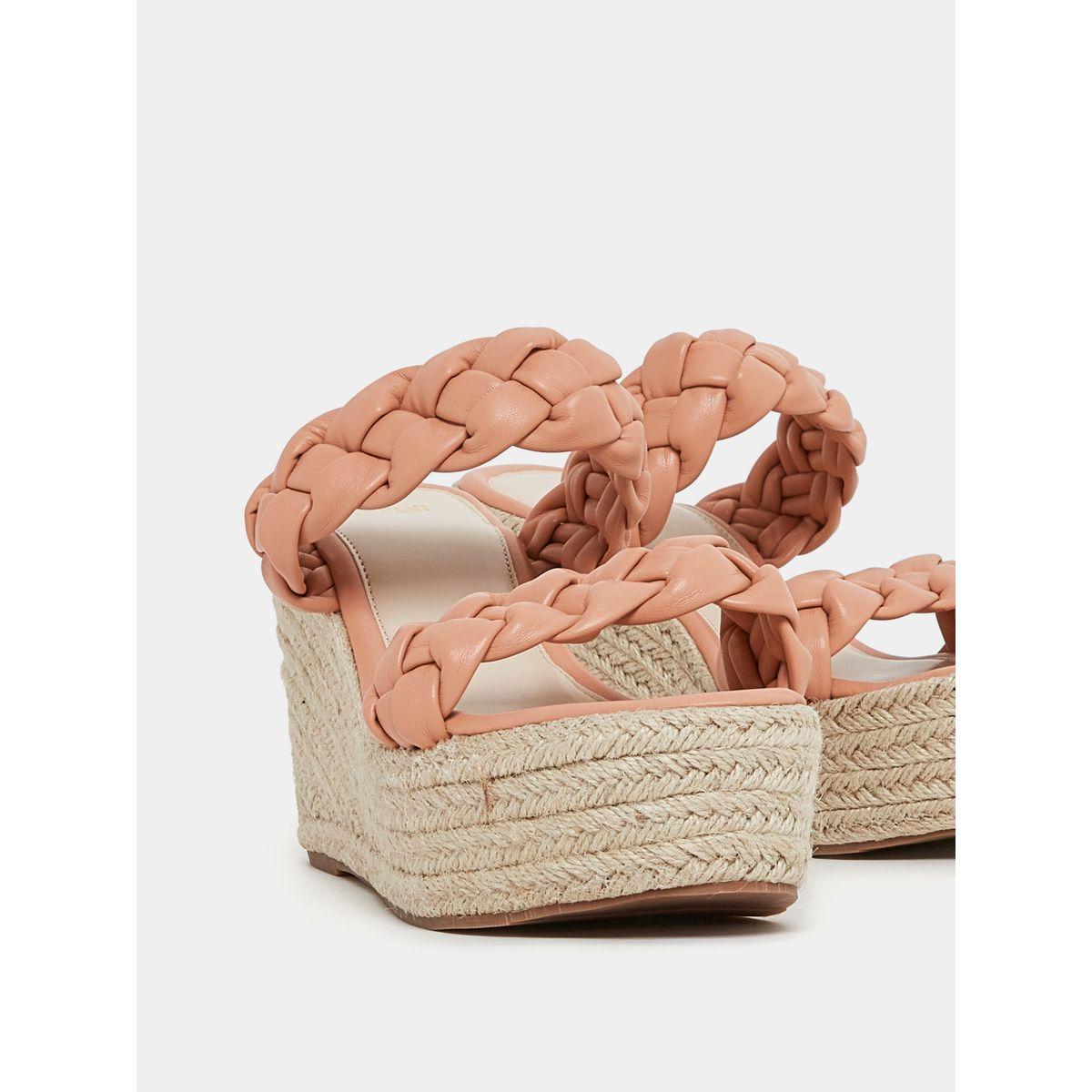 Styli Braided Strap Slip On Wedge Heel Sandals-women-shoes-heels-image-4