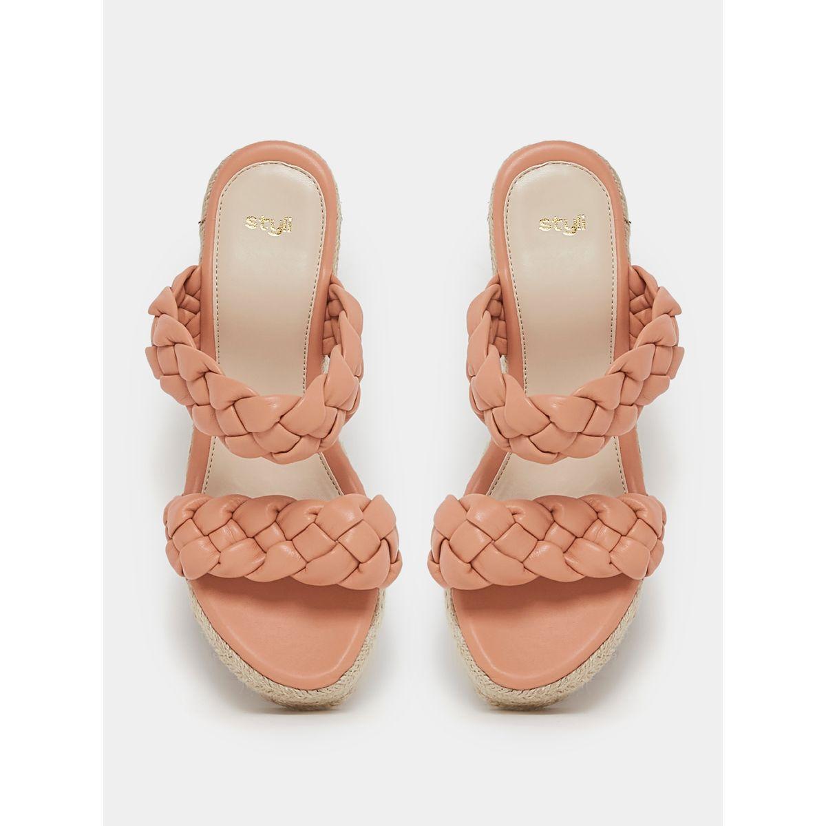 Styli Braided Strap Slip On Wedge Heel Sandals-women-shoes-heels-image-6